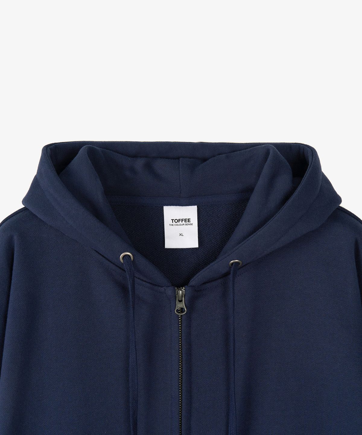 토피(TOFFEE) 2WAY 스웻 후드 집업 (NAVY)