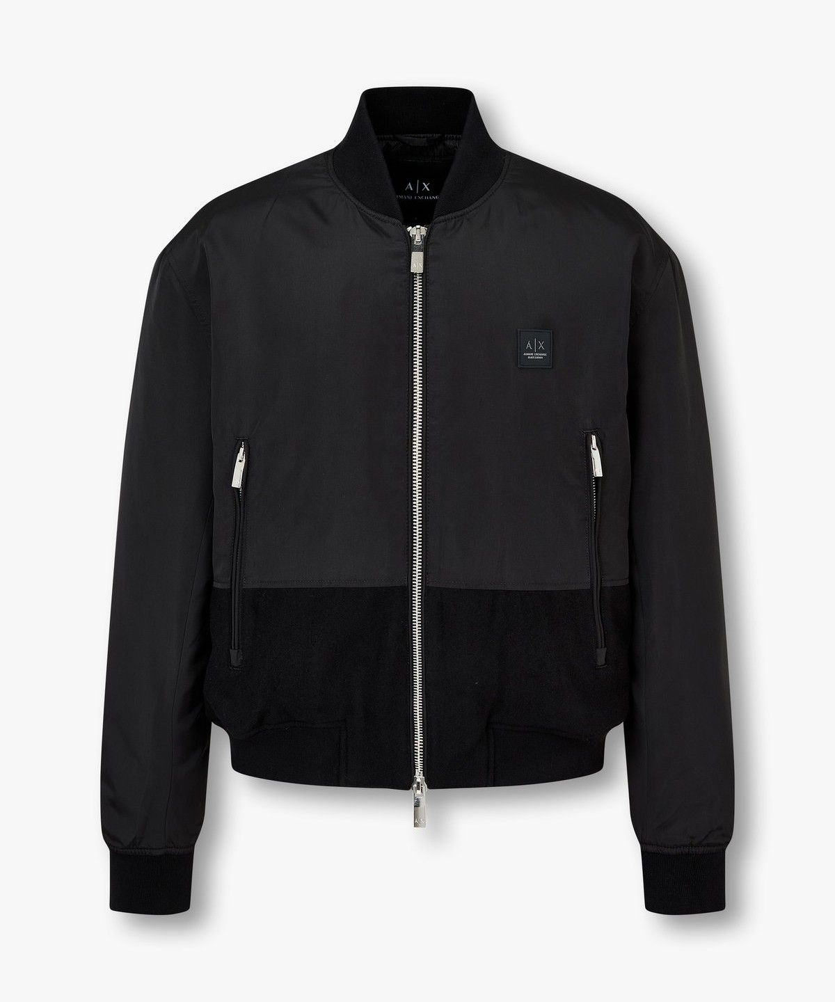 아르마니 익스체인지(ARMANI EXCHANGE) 남성 울 믹스 로고 패치 블루종_블랙 A414310036