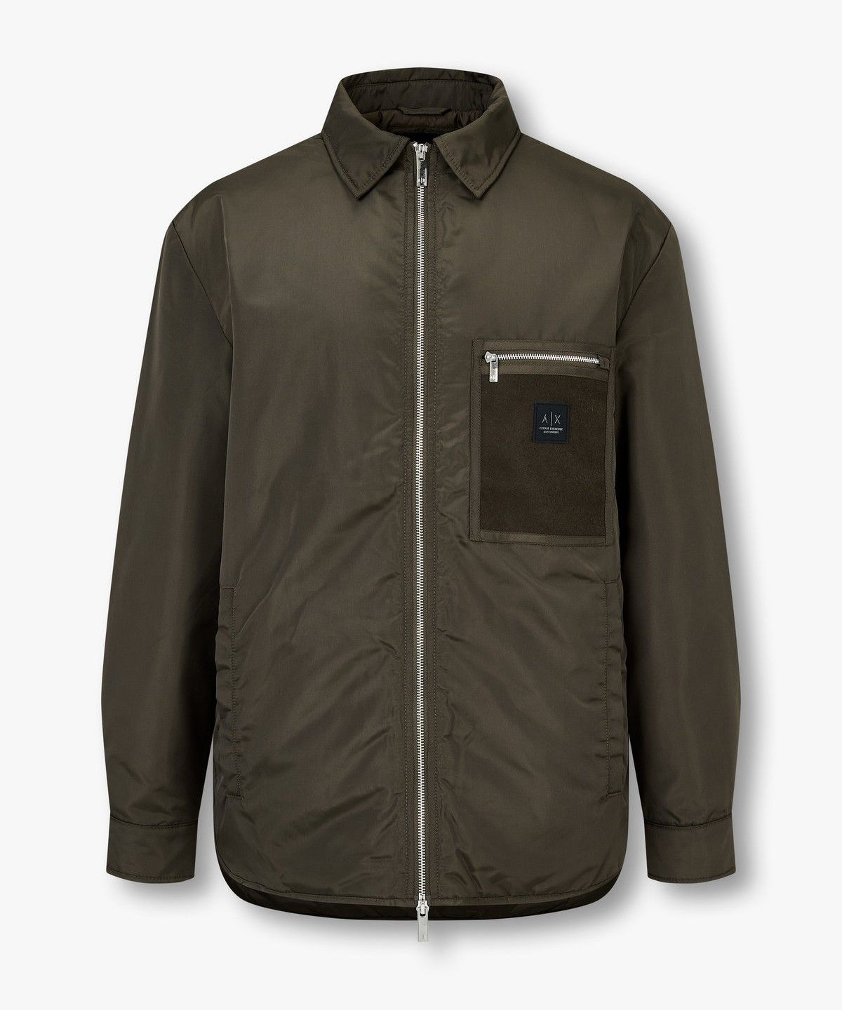 아르마니 익스체인지(ARMANI EXCHANGE) 남성 사이드 슬릿 폴리 자켓_올리브 A414310034