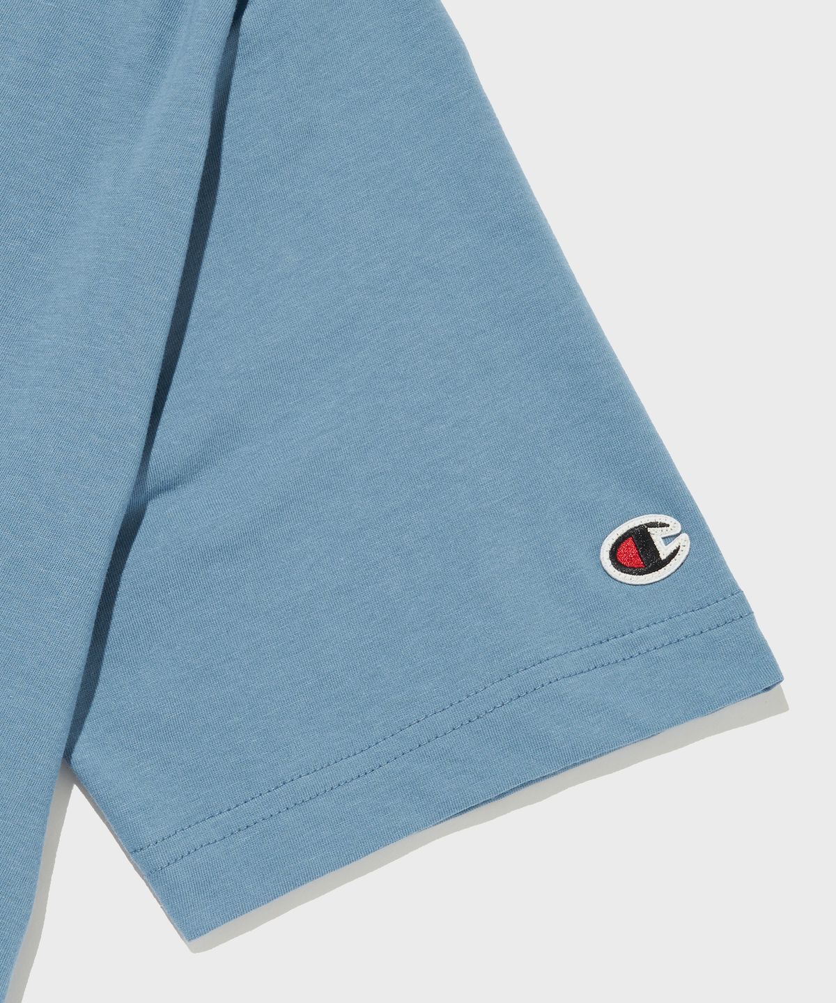 챔피온(CHAMPION) 스몰 스크립트 로고 코튼 반팔 티셔츠 Normal Blue