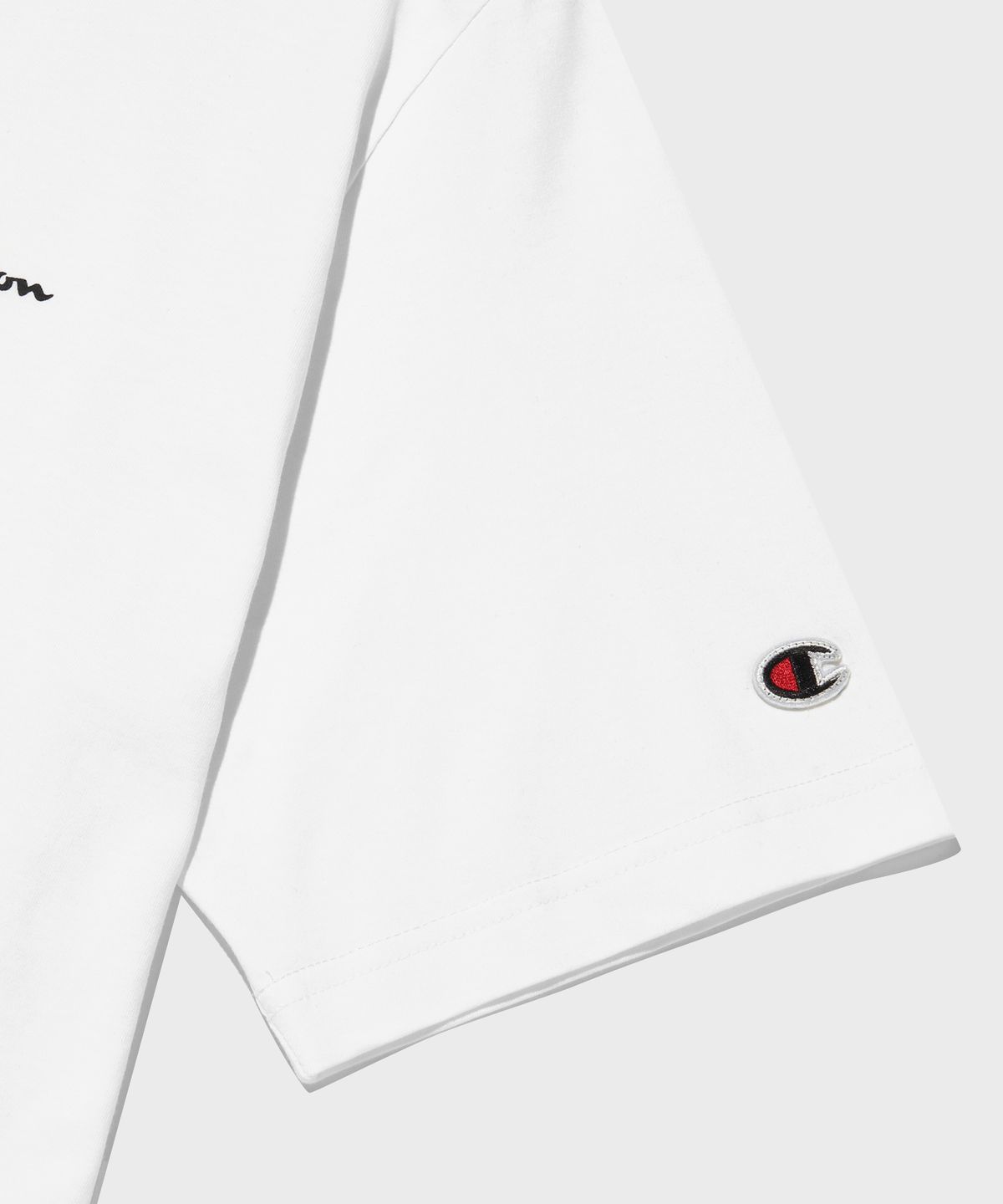 챔피온(CHAMPION) 스몰 스크립트 로고 코튼 반팔 티셔츠 White