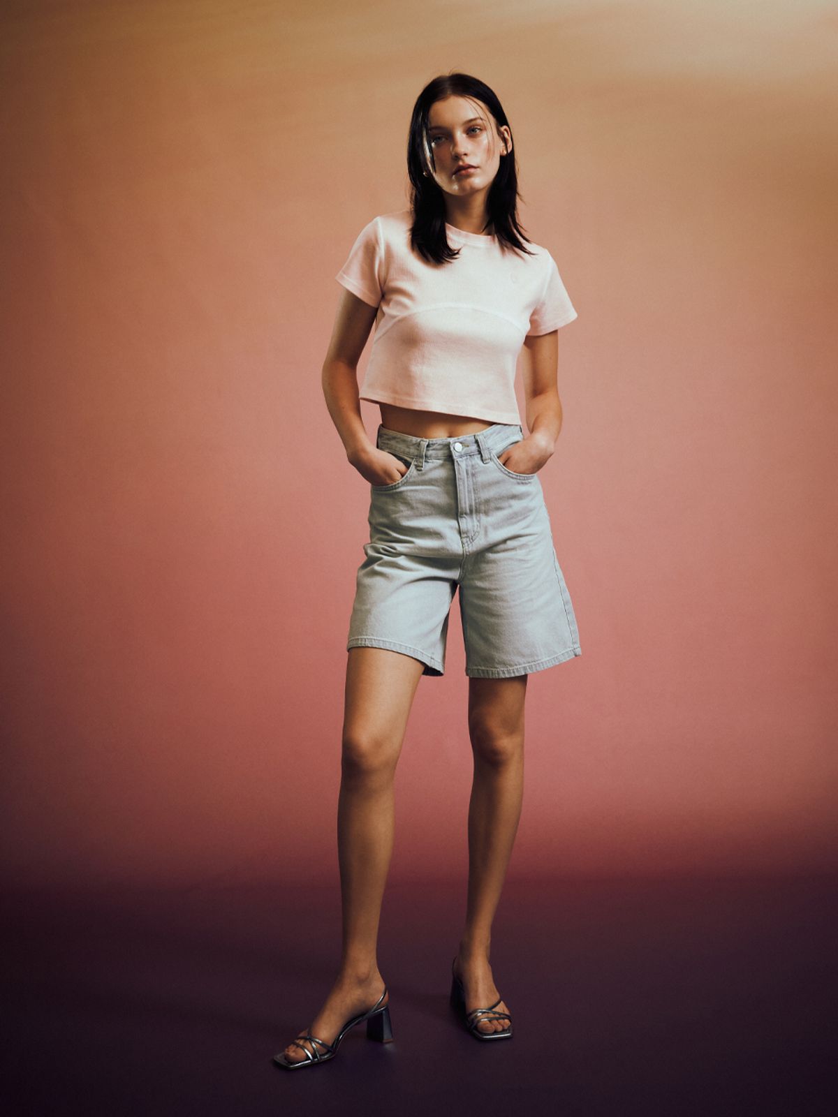 르네즈미아(RENNESMIA) 데님 하프 팬츠 _ 라이트 블루
