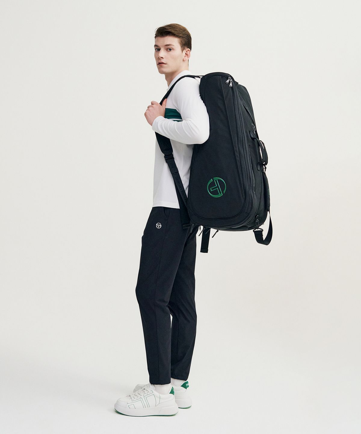 세르지오 타키니(SERGIO TACCHINI) M 고트 다마린도 긴팔 폴로 셔츠 (White)