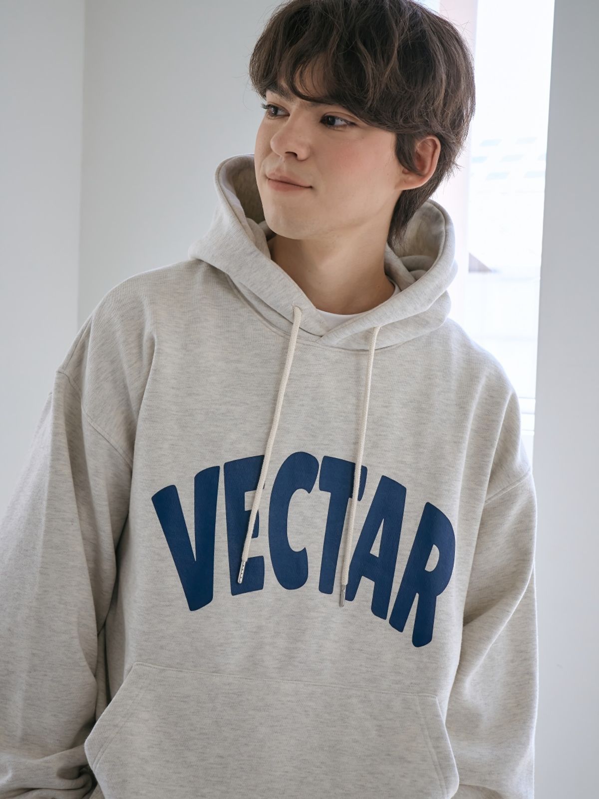 벡타르(VECTAR.) 아치 로고 후드 - 오트밀
