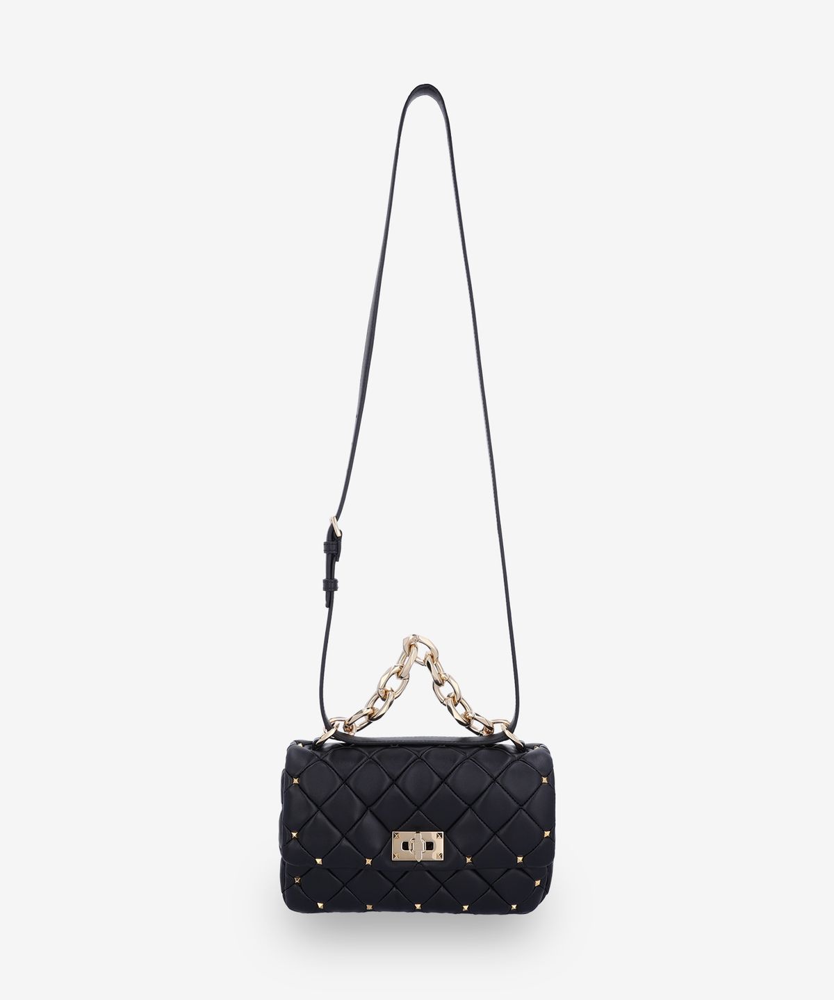 발렌티노(VALENTINO) 스몰 락스터드 스파이크 숄더백 - 블랙 / 5W2B0Q04IGX0NO