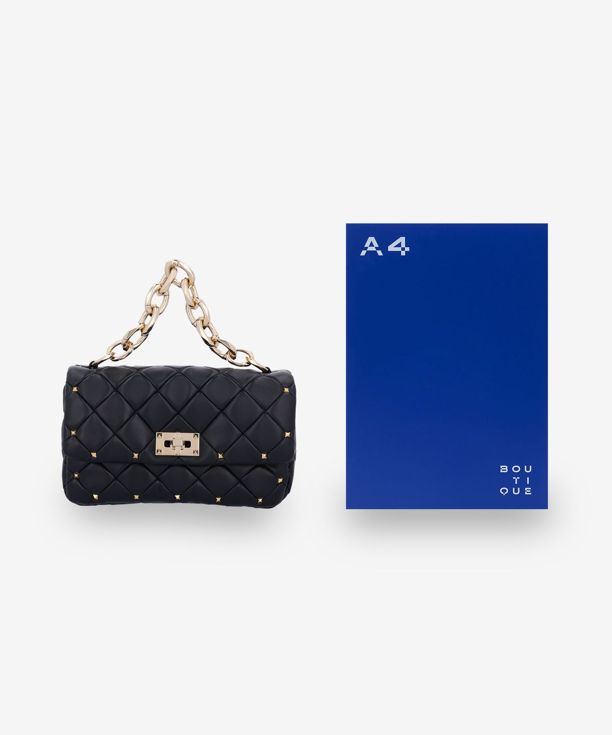 발렌티노(VALENTINO) 스몰 락스터드 스파이크 숄더백 - 블랙 / 5W2B0Q04IGX0NO