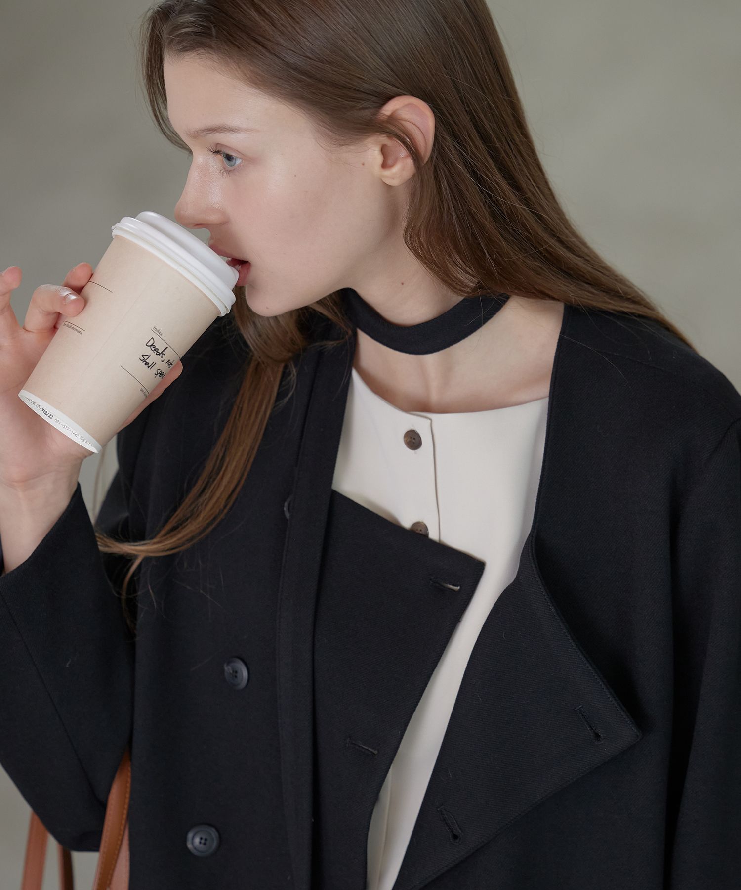 MUSINSA公式 | LETTER FROM MOON Top Scarf Double Wool Jacket