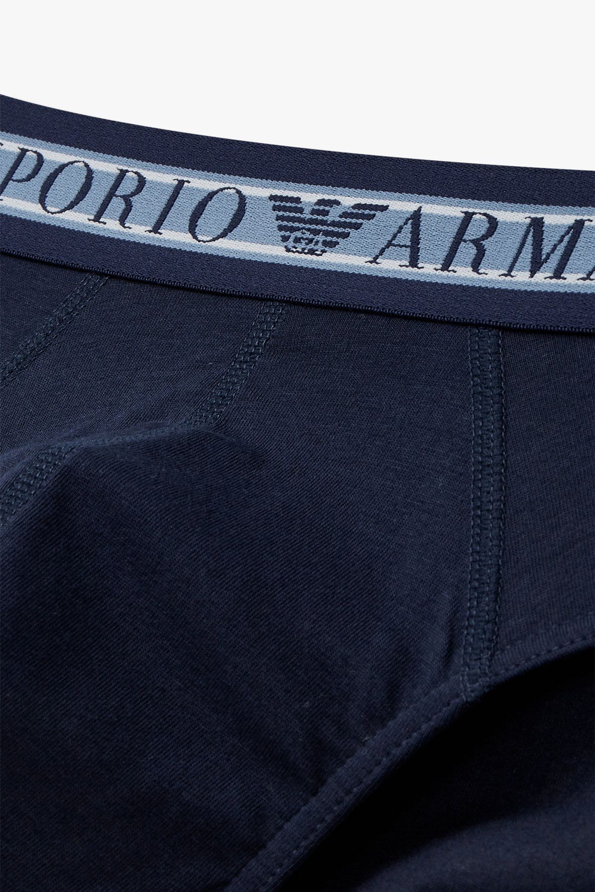엠포리오 아르마니 언더웨어(EMPORIO ARMANI UNDERWEAR) 남성 스트라이프 밴딩 코튼 브리프_마린 0814311043