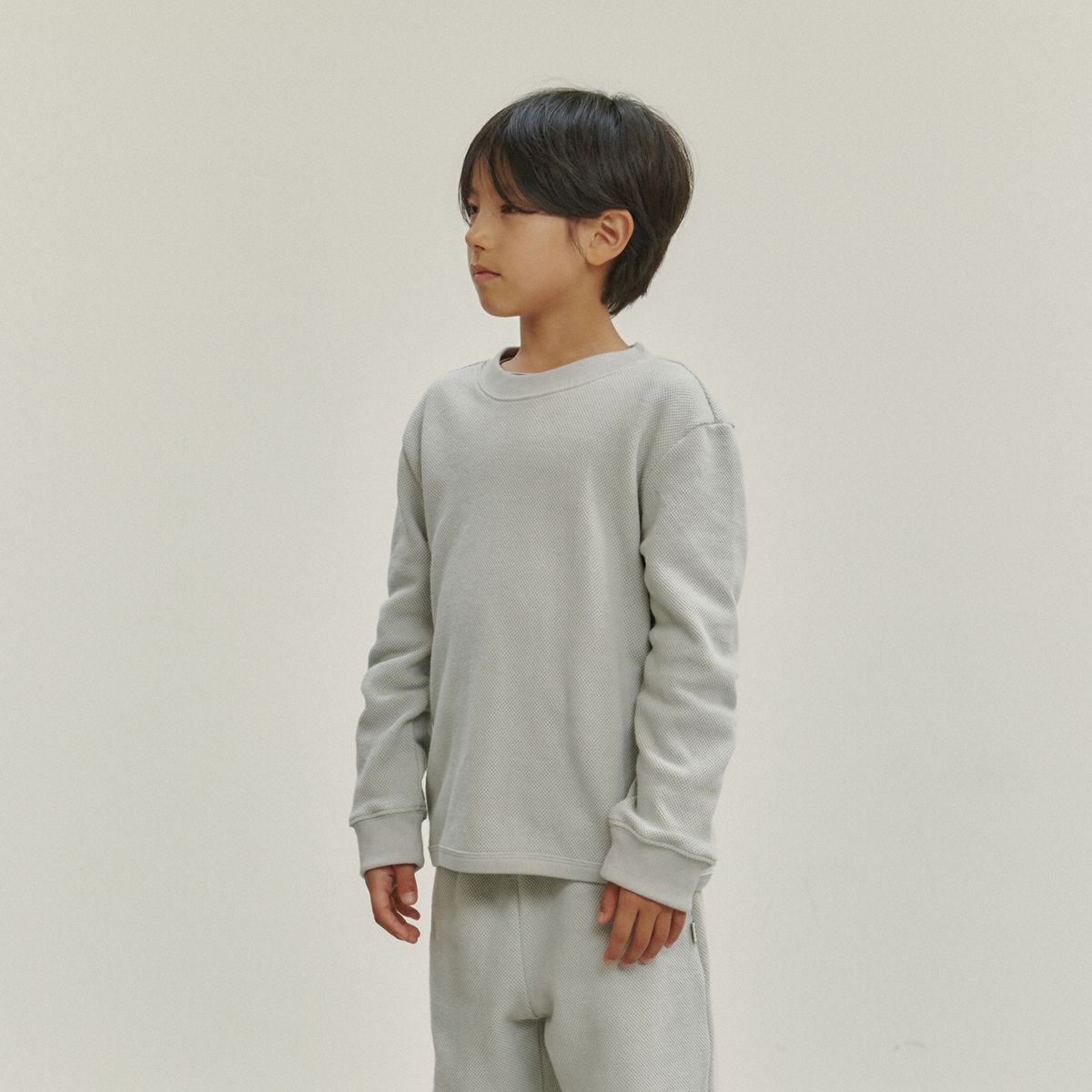 벤(BBEEEENN) 웜 와플 라운지 티셔츠_블루 그레이