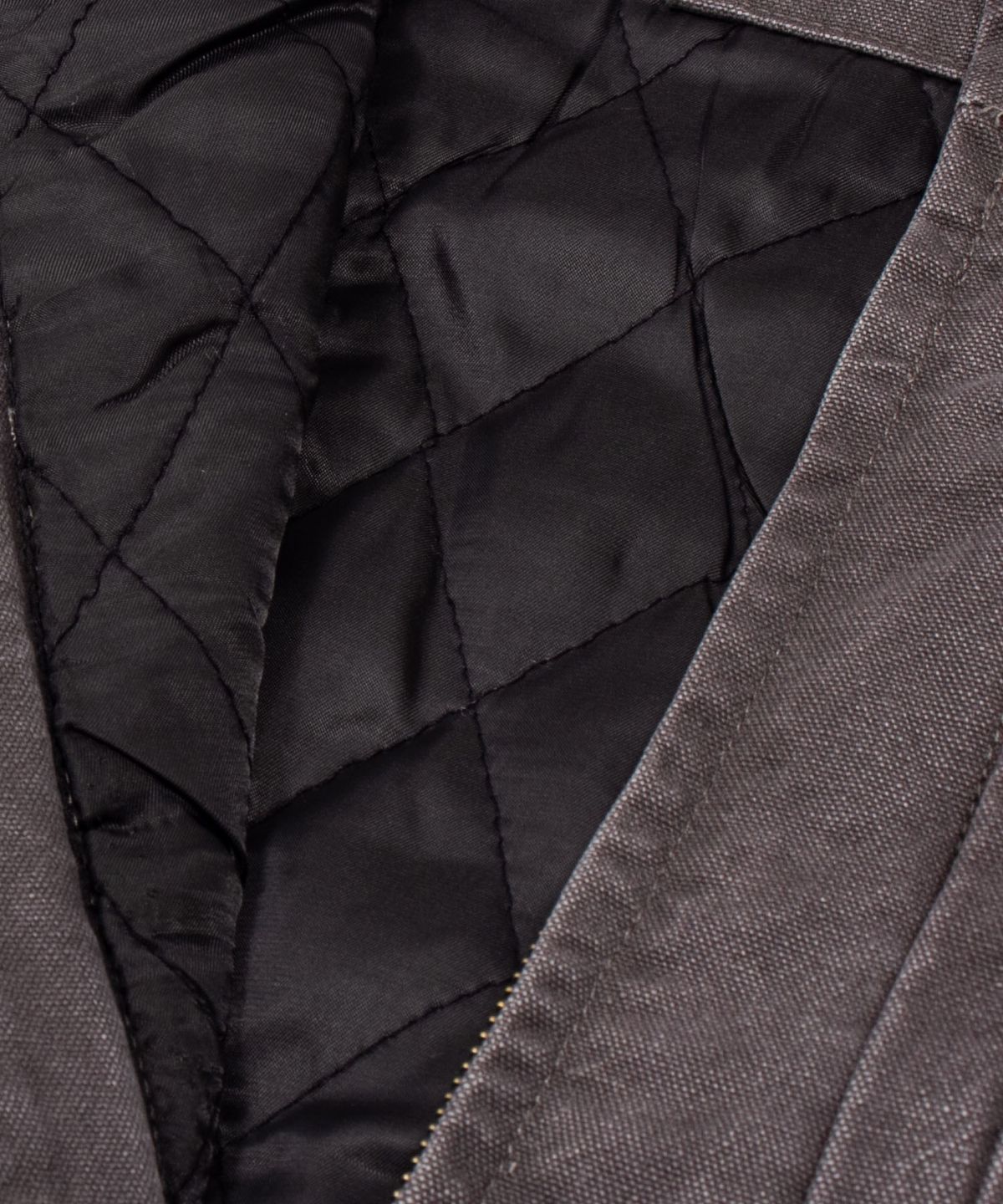 감마갤러리(GAMMA GALLERY) 13.5oz 빈티지 워싱 패디드 베스트 자켓 [누빔 안감] - CHARCOAL