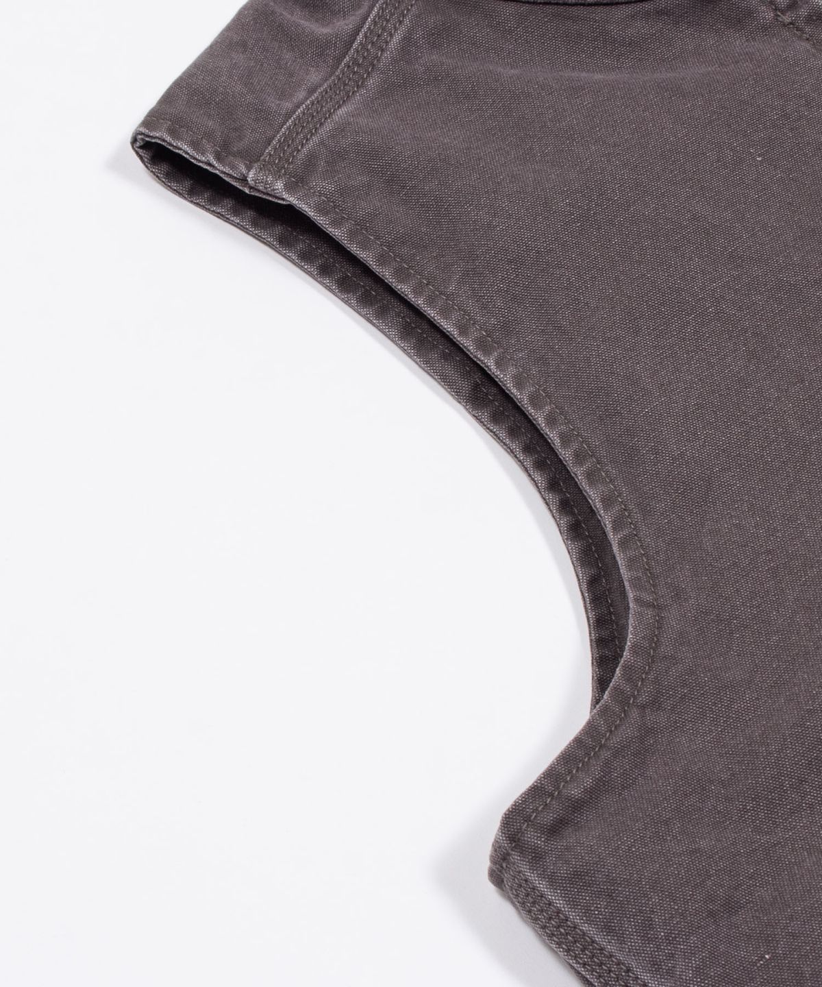 감마갤러리(GAMMA GALLERY) 13.5oz 빈티지 워싱 패디드 베스트 자켓 [누빔 안감] - CHARCOAL