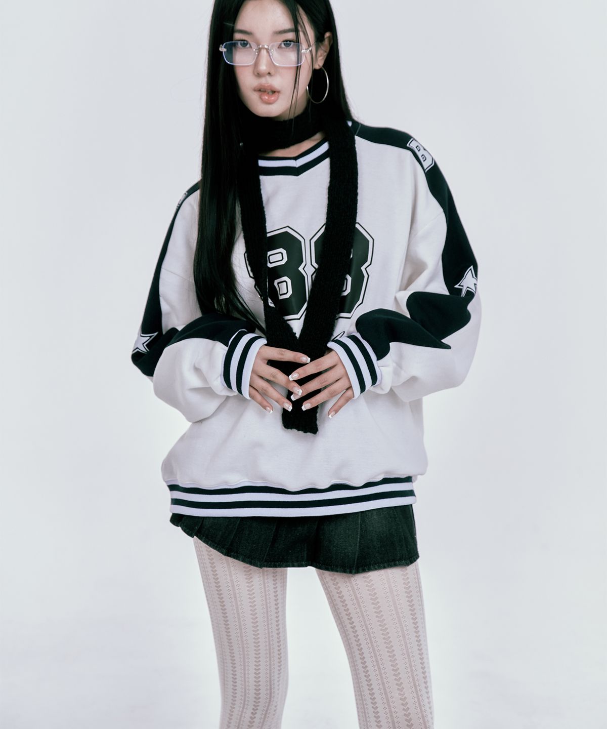 본챔스(BORN CHAMPS) 88 스타 맨투맨  B24FT08WH