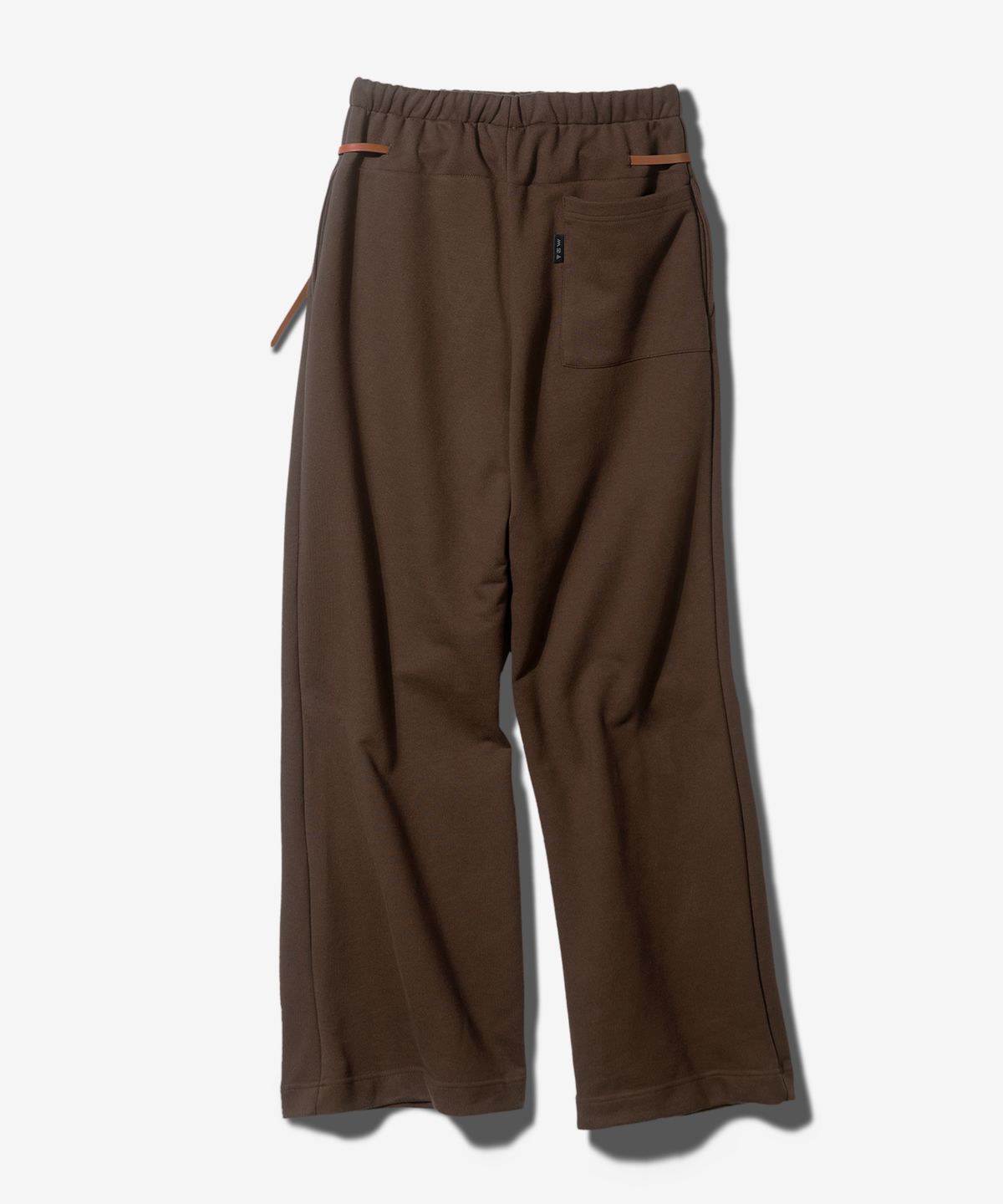 팬쇼(FANSHOW) LEATHER BELT WIDE PANTS - BROWN