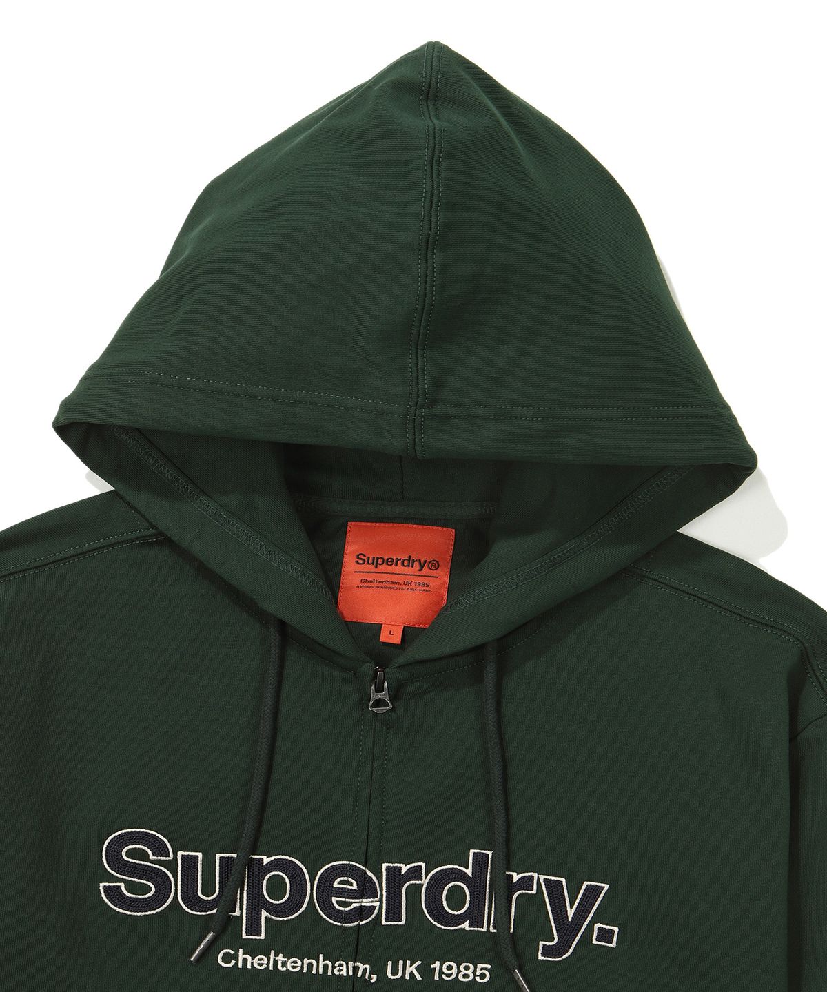 슈퍼드라이(SUPERDRY) 코어 빅 로고 투웨이 후드 집업 헌터