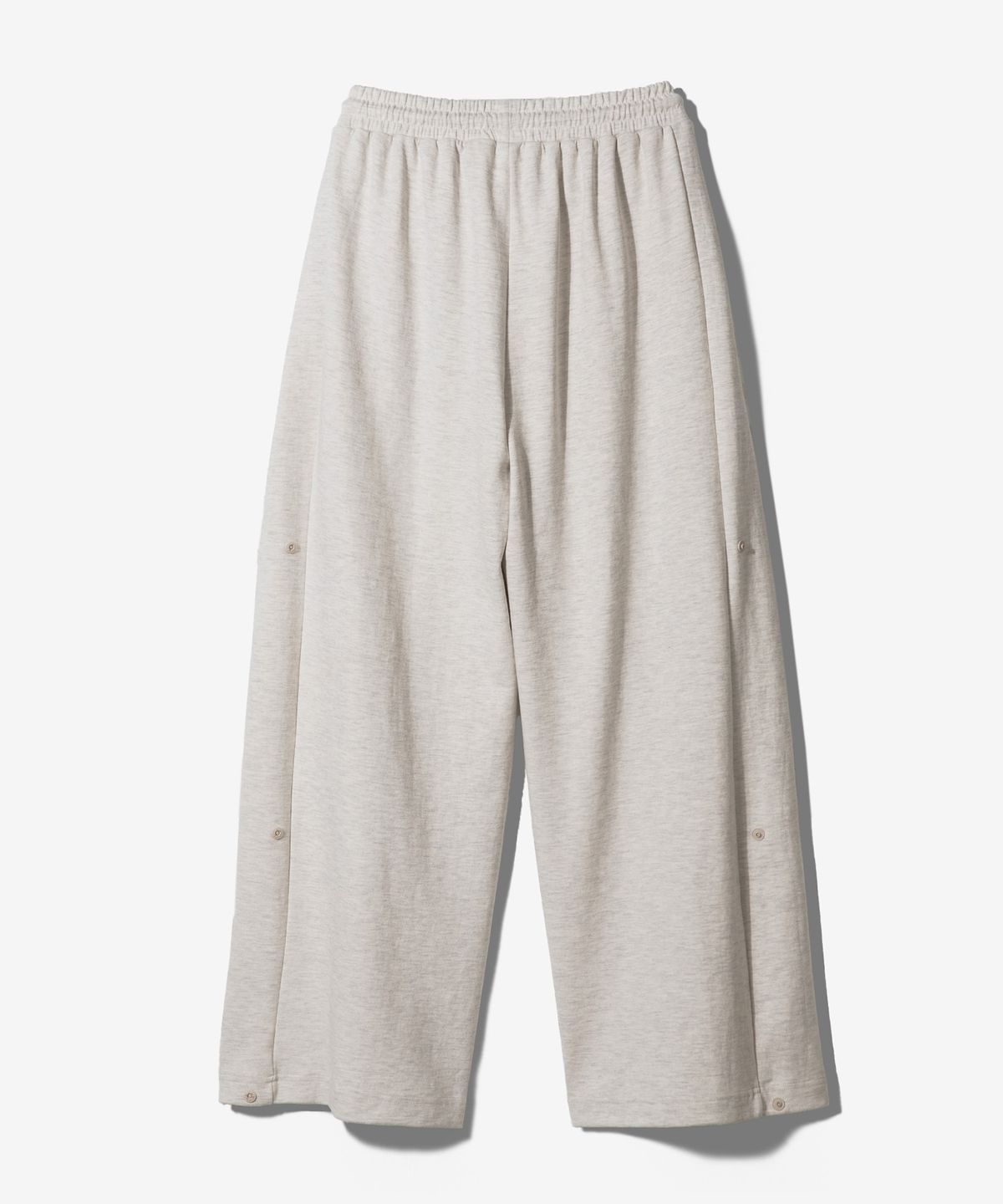 팬쇼(FANSHOW) SYMBOL SNAP WIDE DOUBLE JERSEY PANTS - OATMEAL