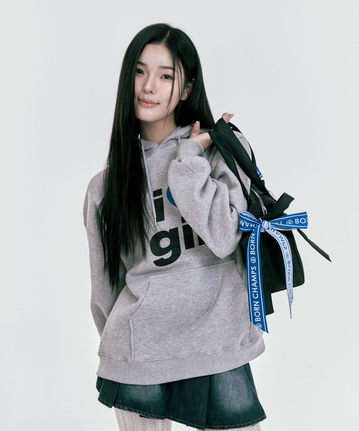 본챔스(BORN CHAMPS) 투웨이 더블 리본 숄더백 B24FA01BK