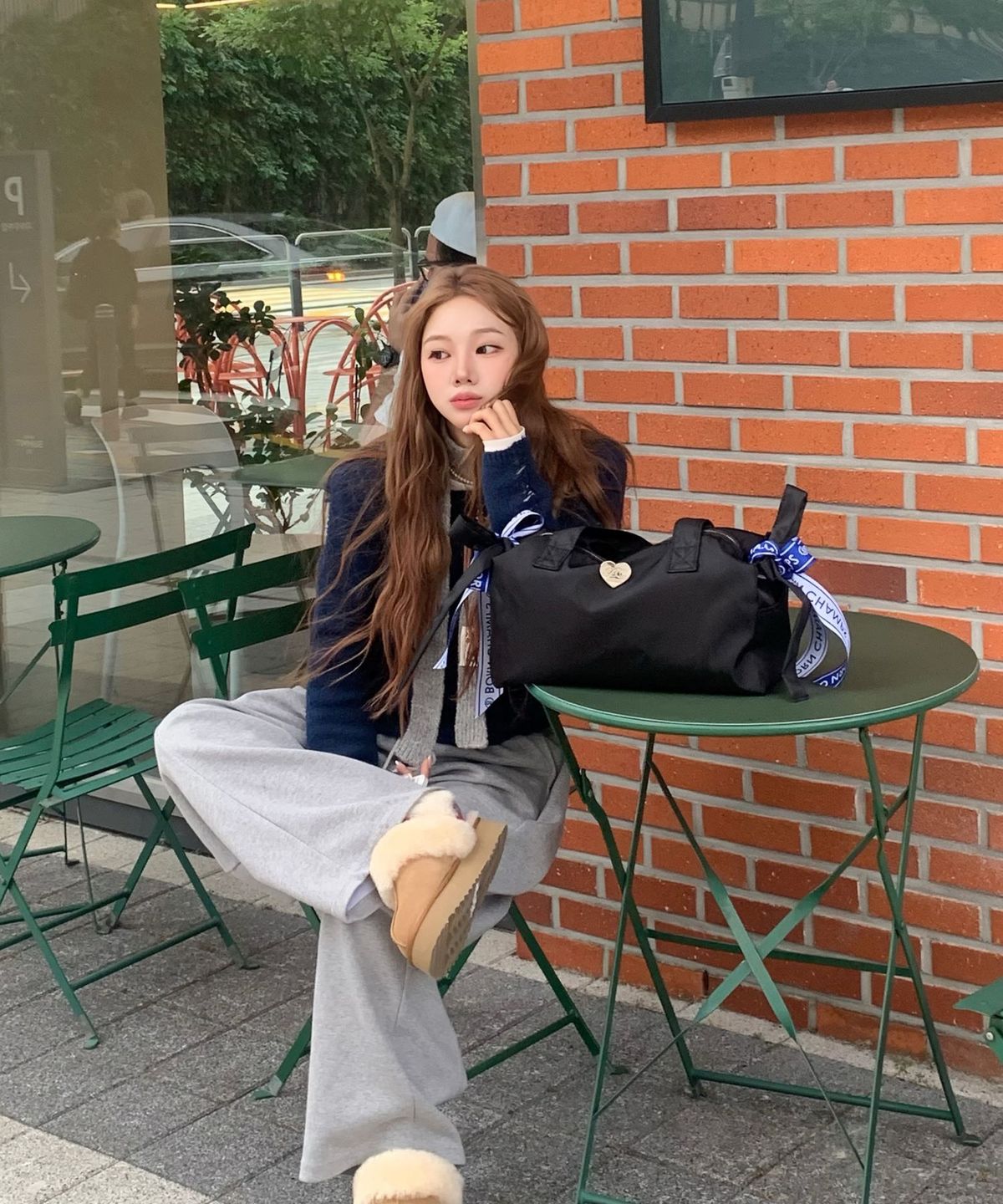 본챔스(BORN CHAMPS) 투웨이 더블 리본 숄더백 B24FA01BK