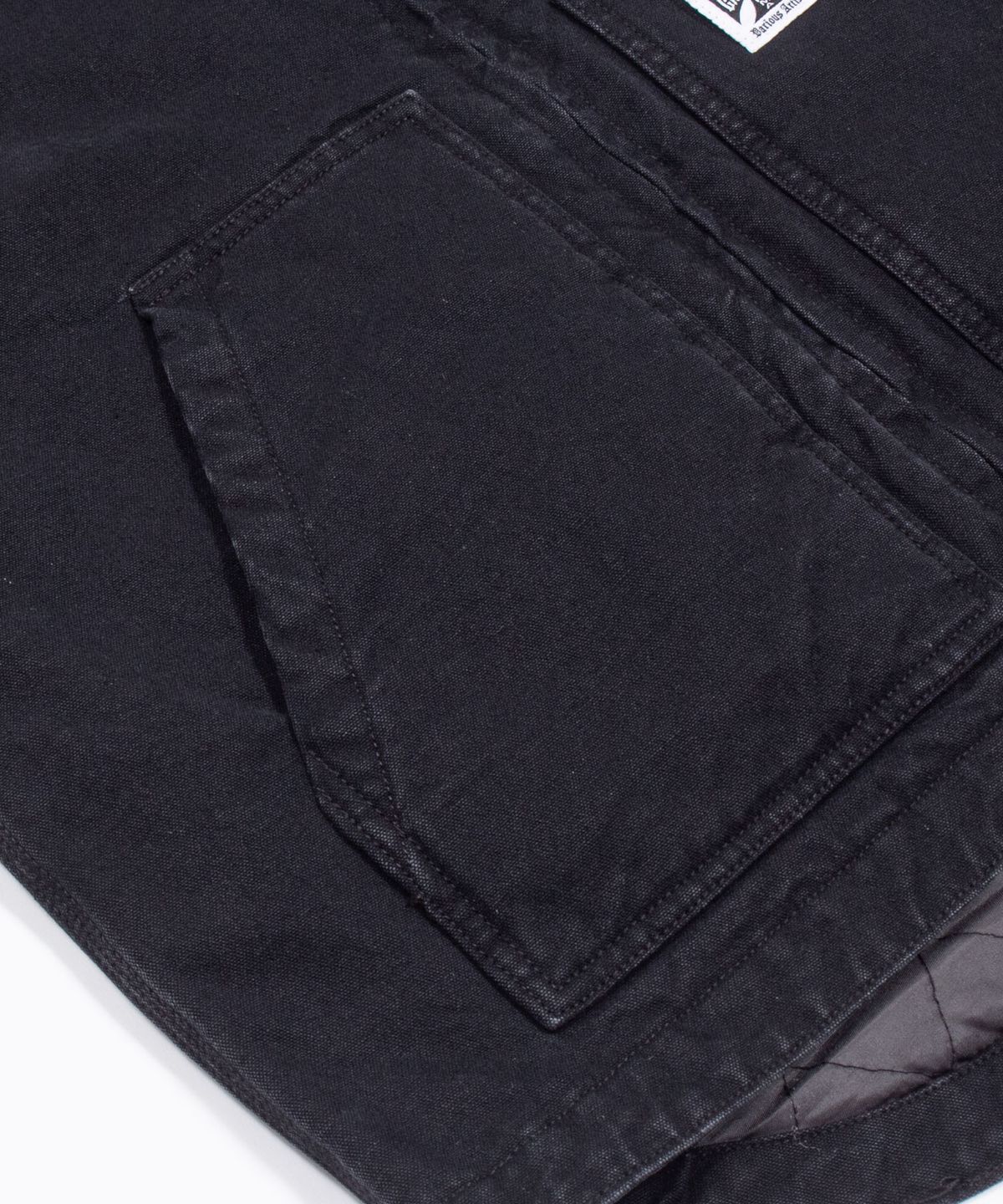 감마갤러리(GAMMA GALLERY) 13.5oz 빈티지 워싱 패디드 베스트 자켓 [누빔 안감] - BLACK