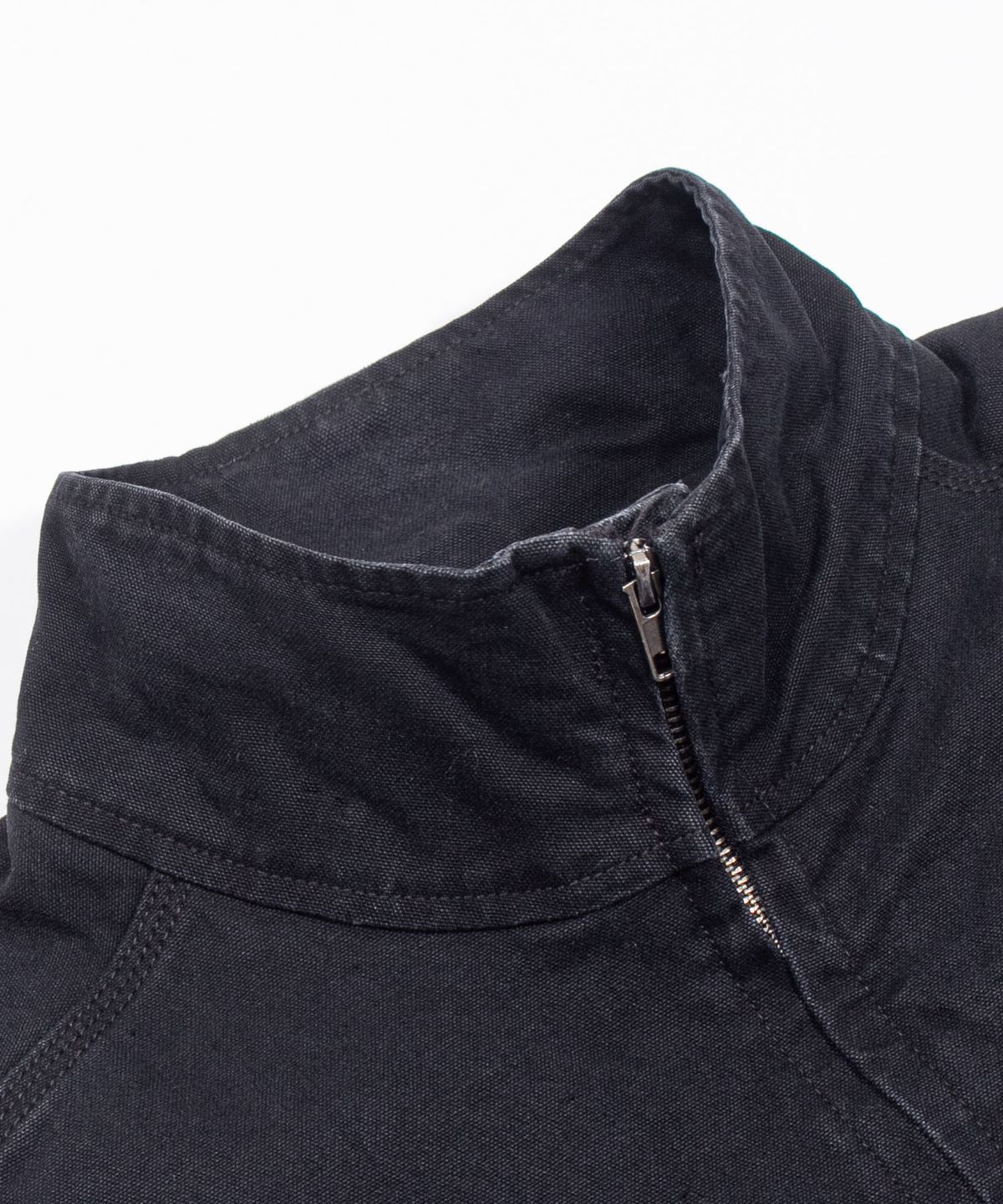 감마갤러리(GAMMA GALLERY) 13.5oz 빈티지 워싱 패디드 베스트 자켓 [누빔 안감] - BLACK