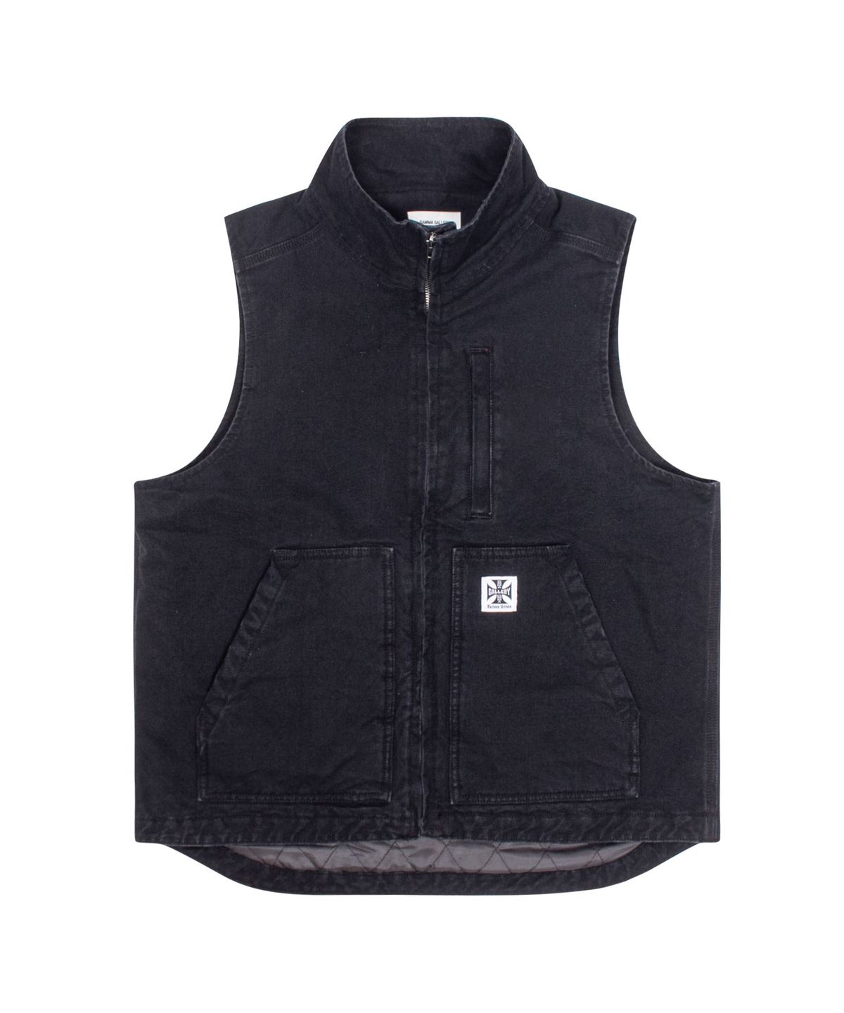 감마갤러리(GAMMA GALLERY) 13.5oz 빈티지 워싱 패디드 베스트 자켓 [누빔 안감] - BLACK