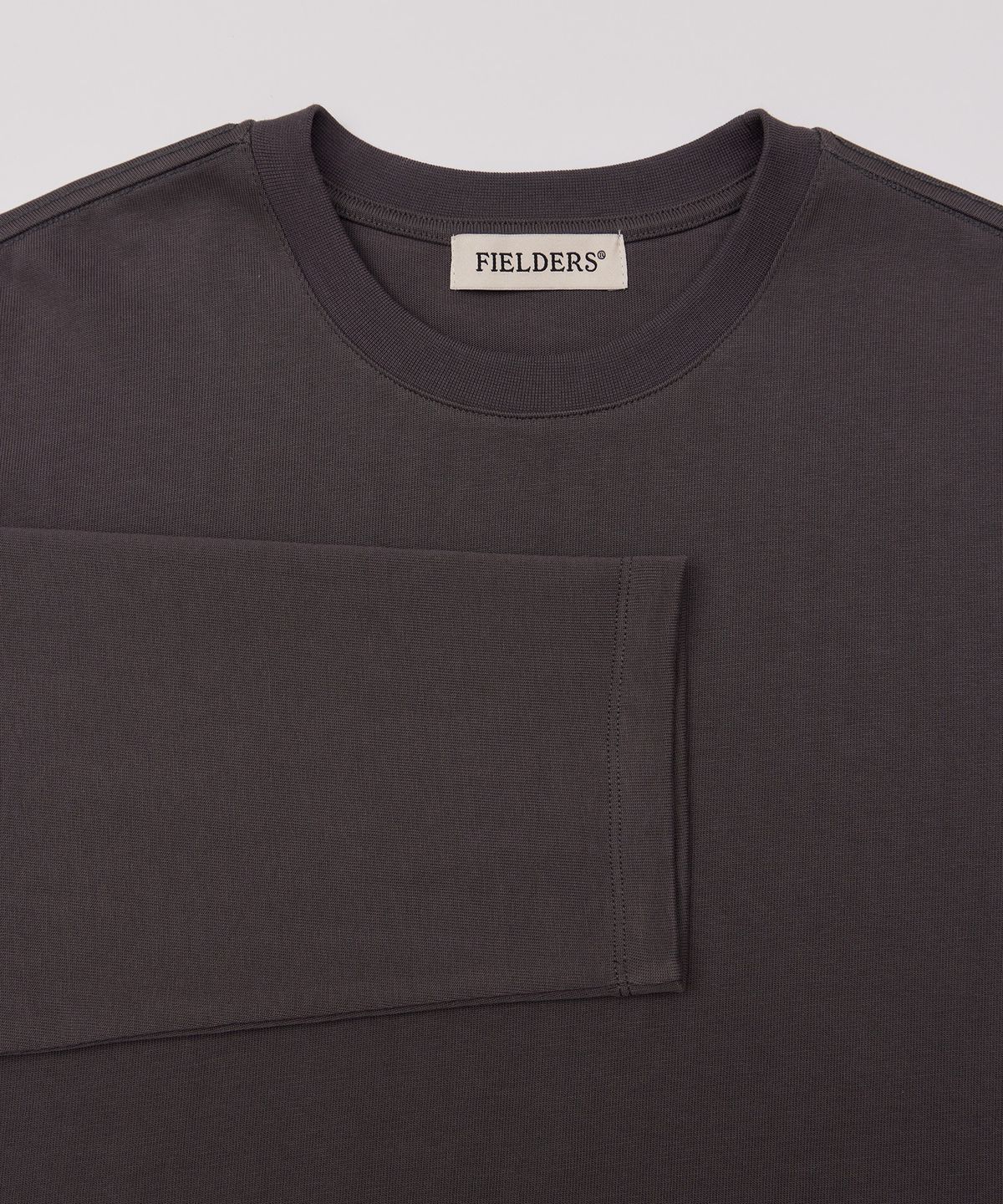 필더스(FIELDERS) MAN ESSENTIAL LONG SLEEVE TEE CHARCOAL