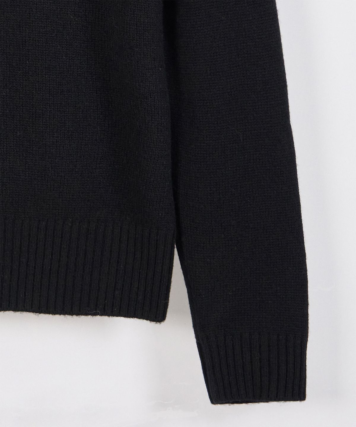 필더스(FIELDERS) CASHMERE BLEND WOOL CREW NECK KNIT BLACK