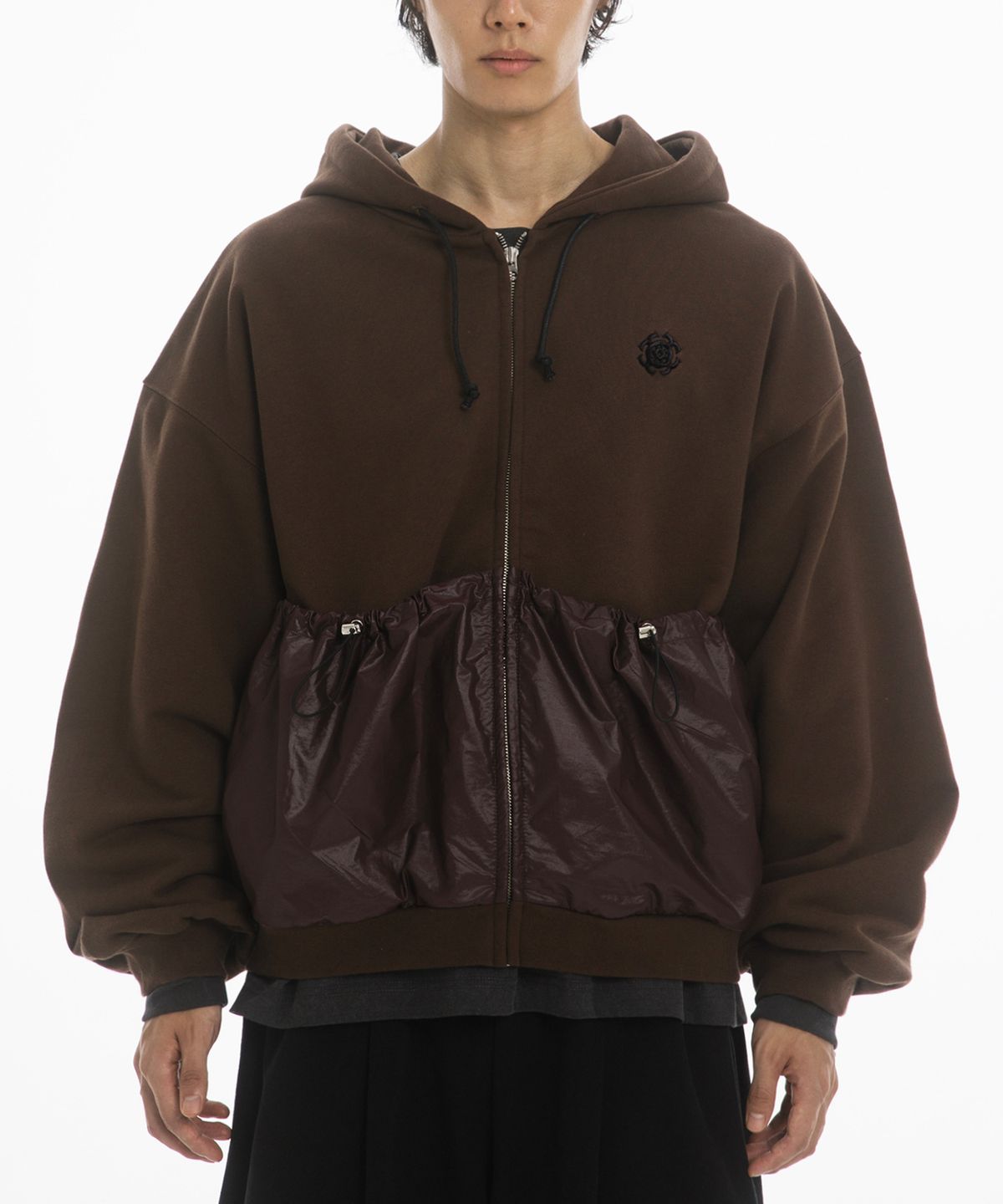 팬쇼(FANSHOW) POCKET HOODED ZIPUP - BROWN
