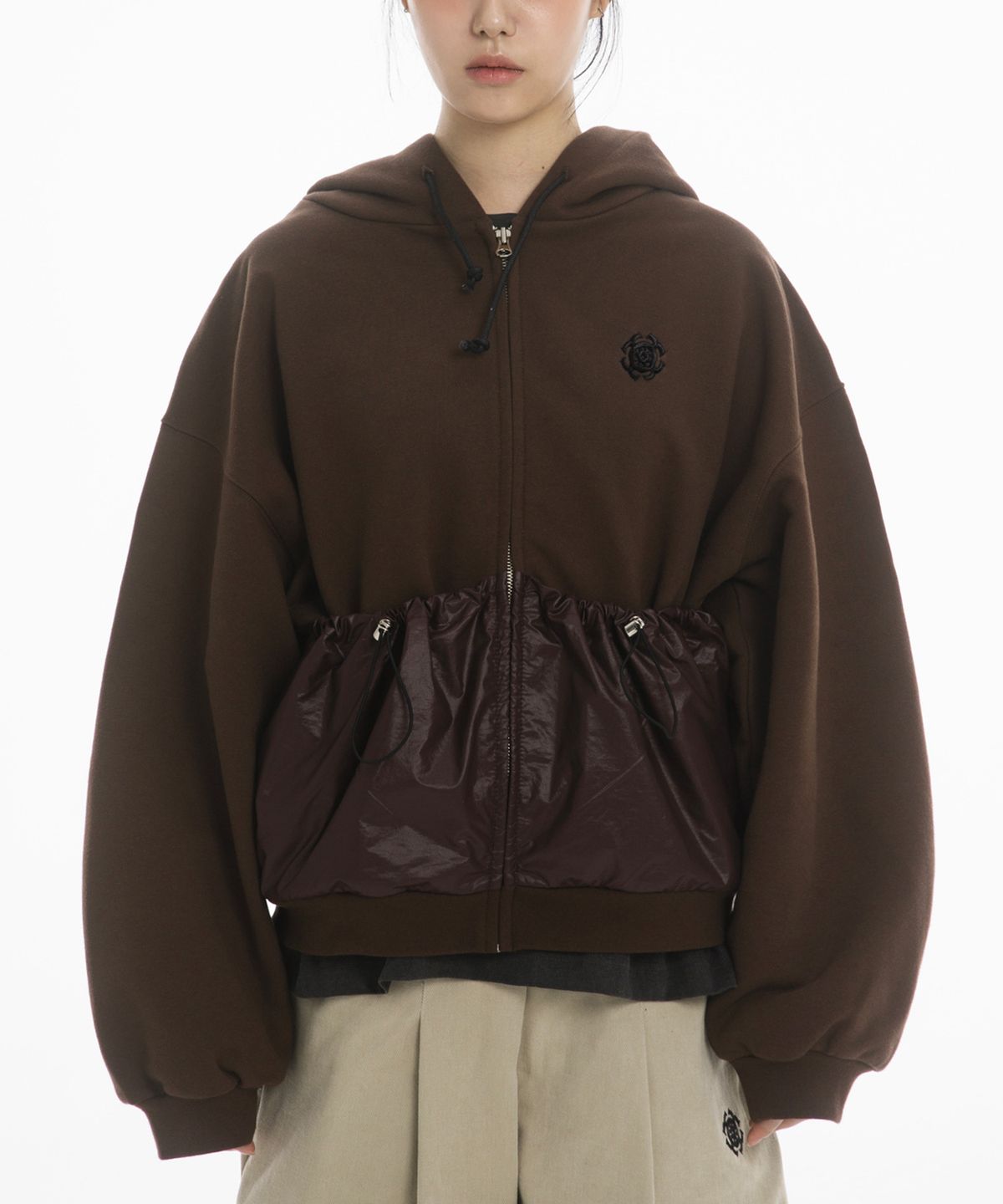팬쇼(FANSHOW) POCKET HOODED ZIPUP - BROWN