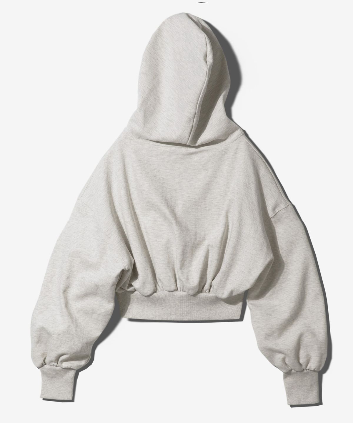 팬쇼(FANSHOW) SYMBOL CROP FLEECE-LINED HOODED ZIPUP - OATMEAL