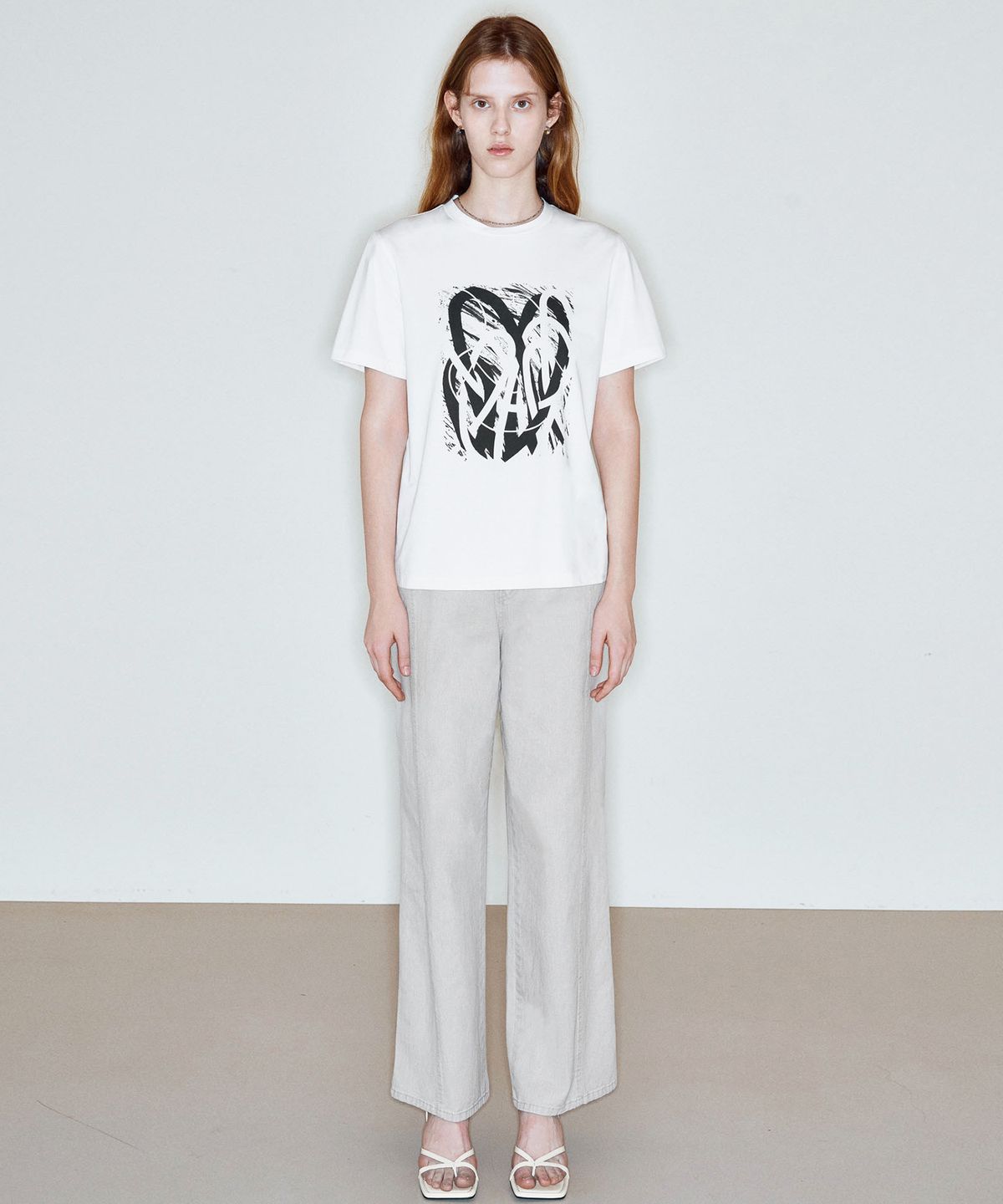 씨커슨(CKUSUN) PRINTED ROUND NECK T-SHIRTS_WHITE