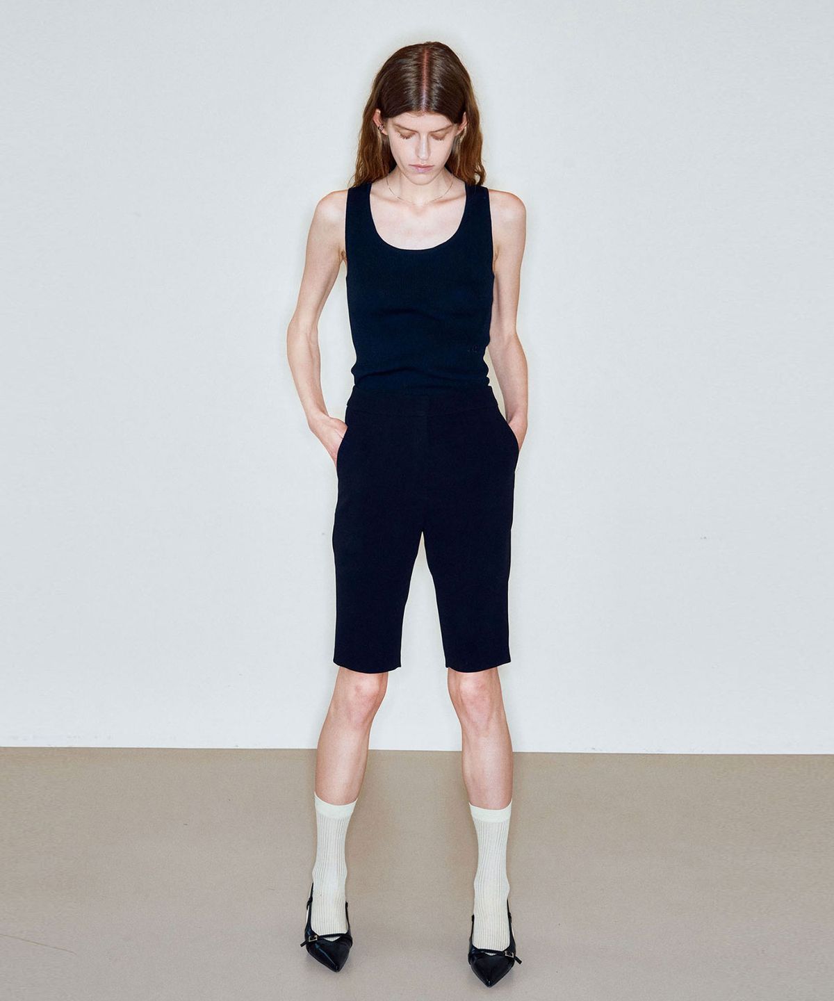 씨커슨(CKUSUN) SKINNY BIKER SHORTS_BLACK