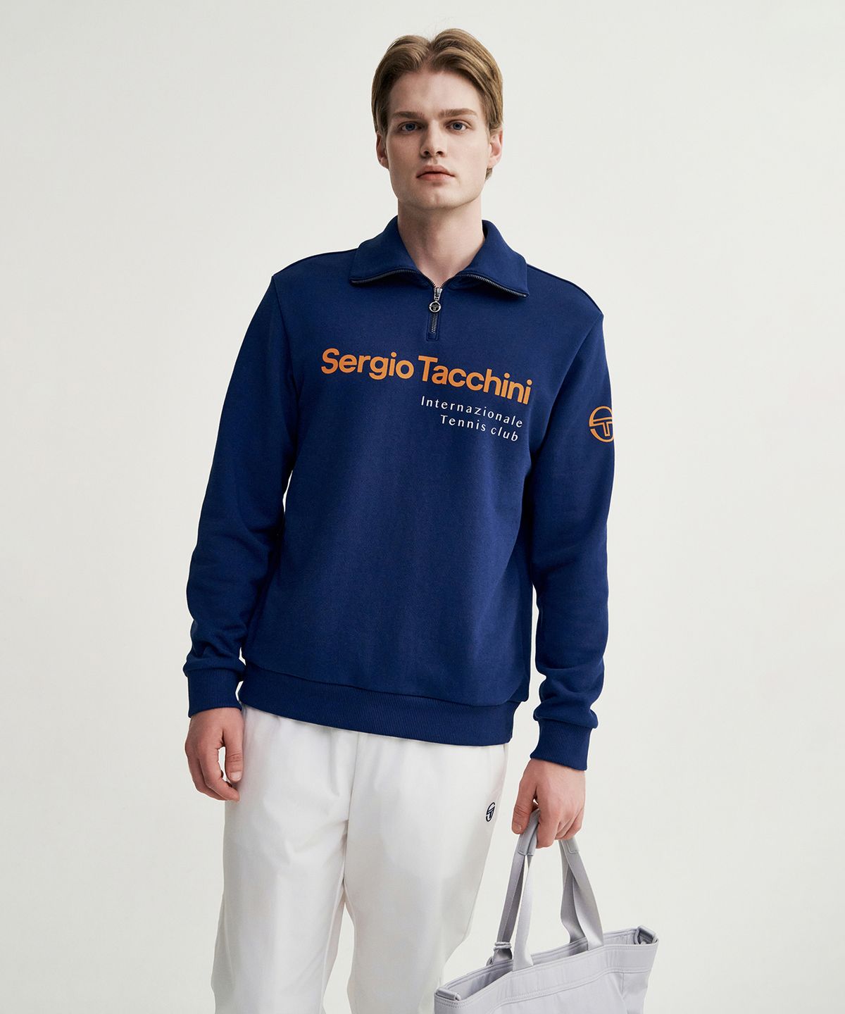 세르지오 타키니(SERGIO TACCHINI) U 데일리 하프집업 맨투맨 (Navy)