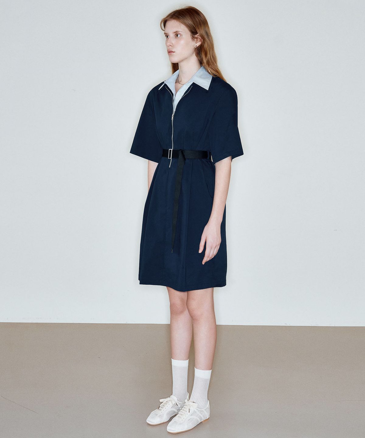 씨커슨(CKUSUN) DETACHABLE SHIRTS COLLAR DRESS_NAVY