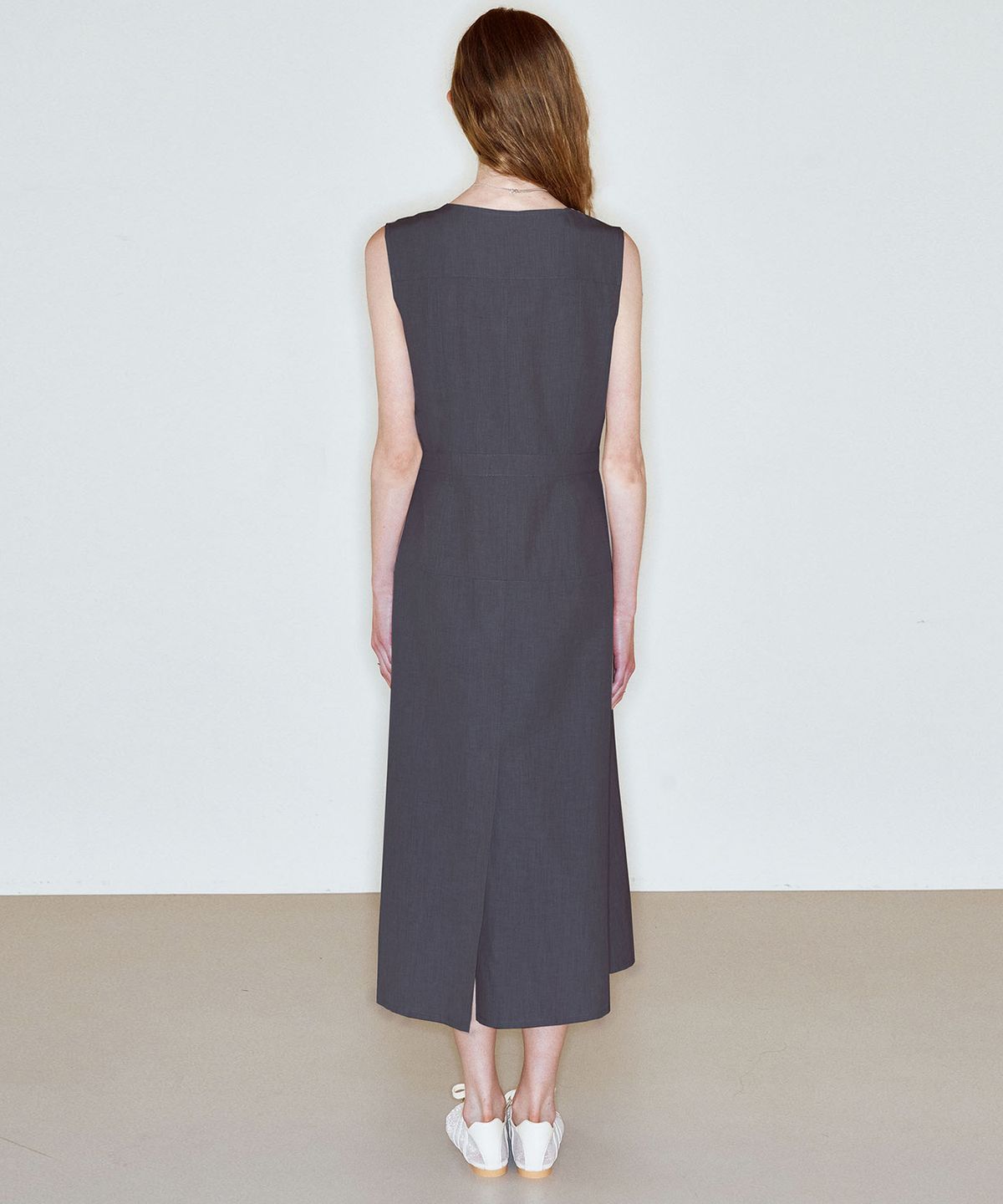 씨커슨(CKUSUN) FITTED ROUND NECK SLEEVELESS DRESS_NAVY