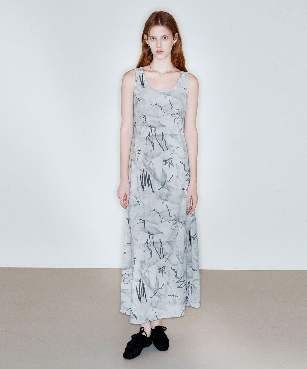 씨커슨(CKUSUN) DRAWING SLEEVELESS DRESS_GREY