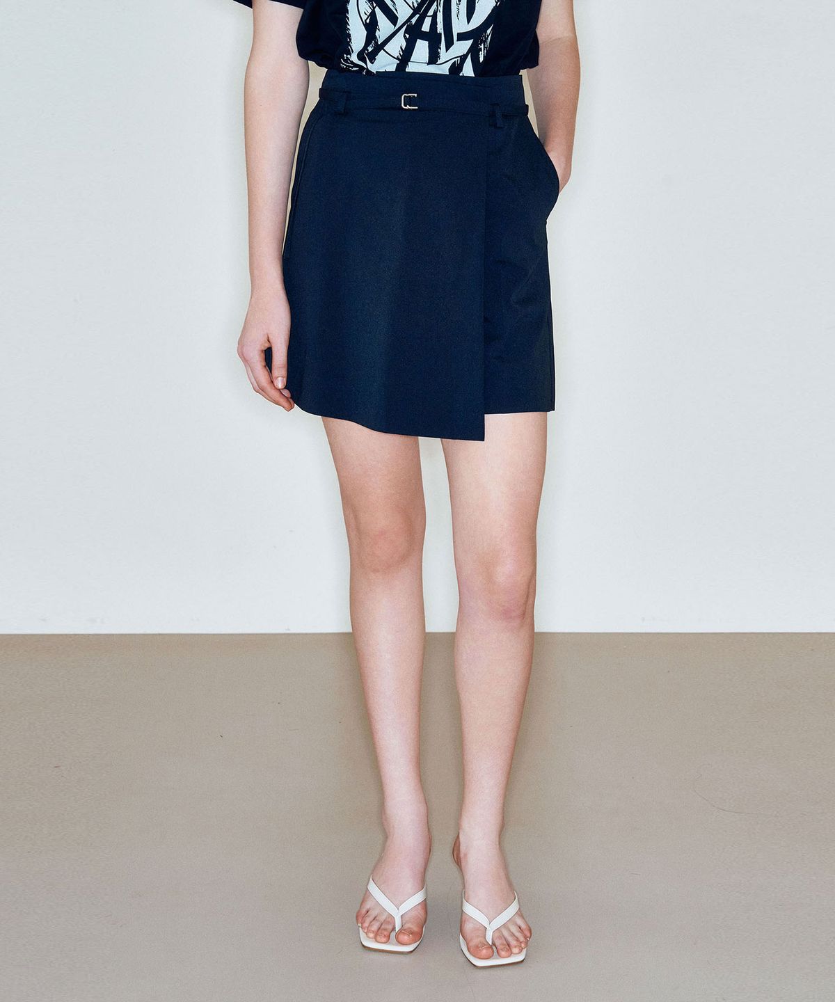 씨커슨(CKUSUN) BELTED CULOTTE SHORTS_BLACK