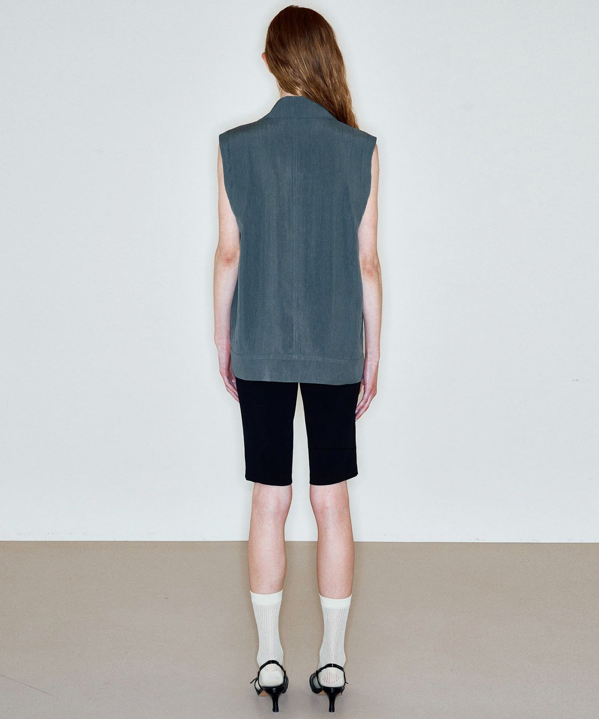 씨커슨(CKUSUN) WASHED LINEN BLEND VEST_GREEN
