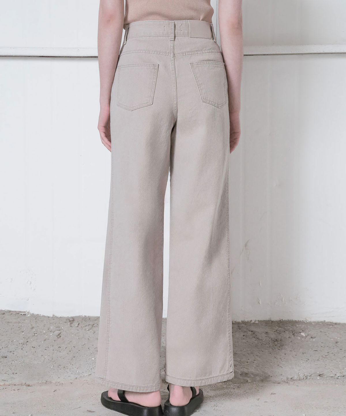 씨커슨(CKUSUN) WASHED WIDE DENIM PANTS_BEIGE