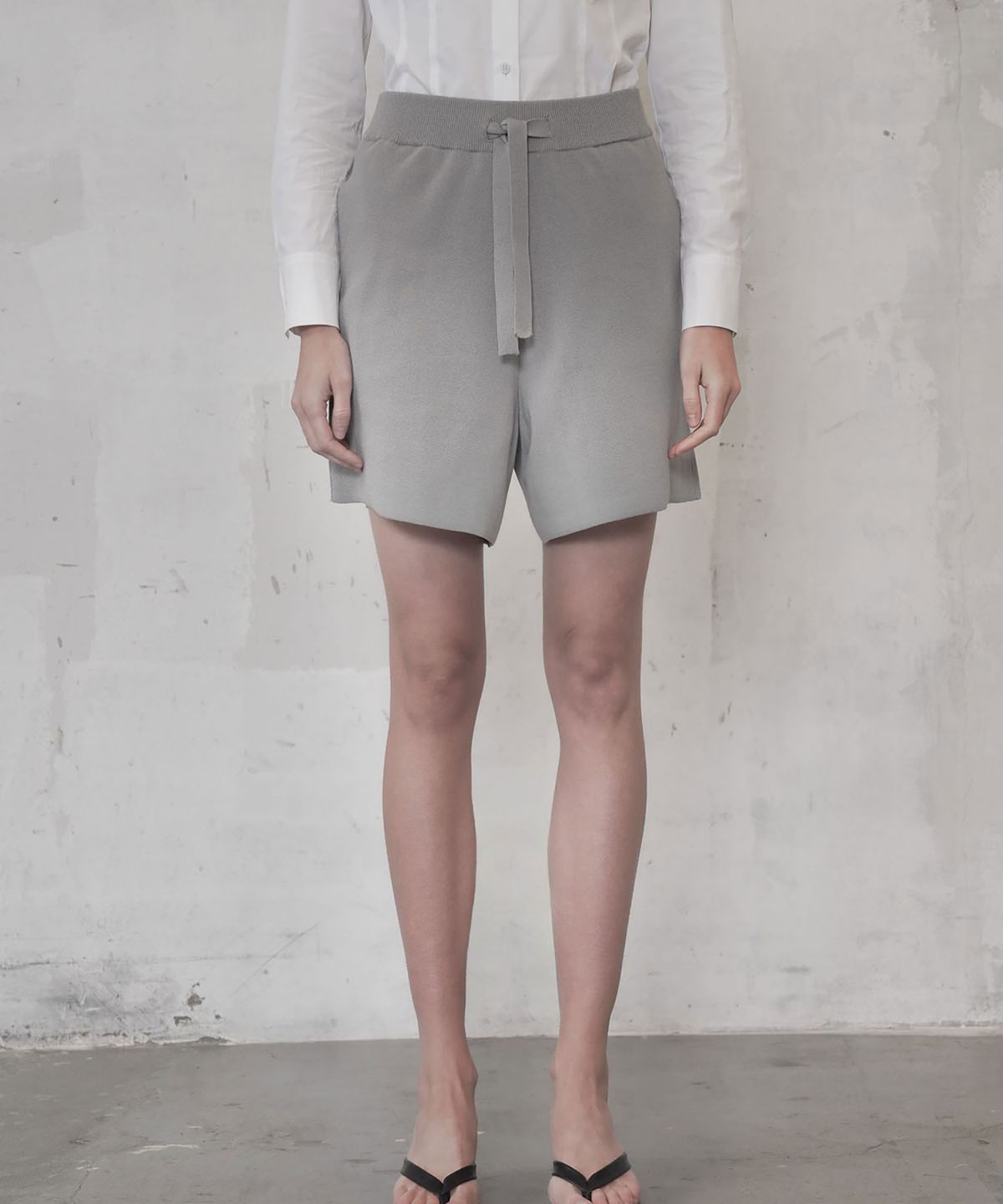 씨커슨(CKUSUN) DRAWSTRING KNIT SHORTS_GREY