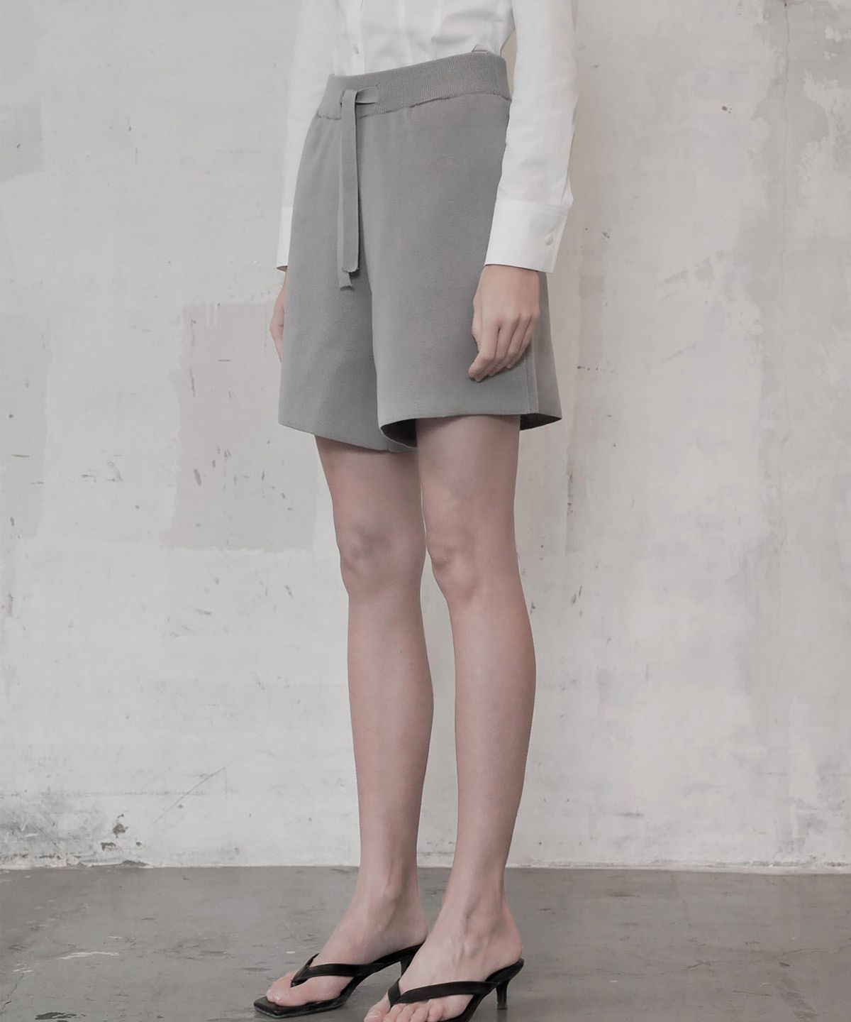 씨커슨(CKUSUN) DRAWSTRING KNIT SHORTS_GREY