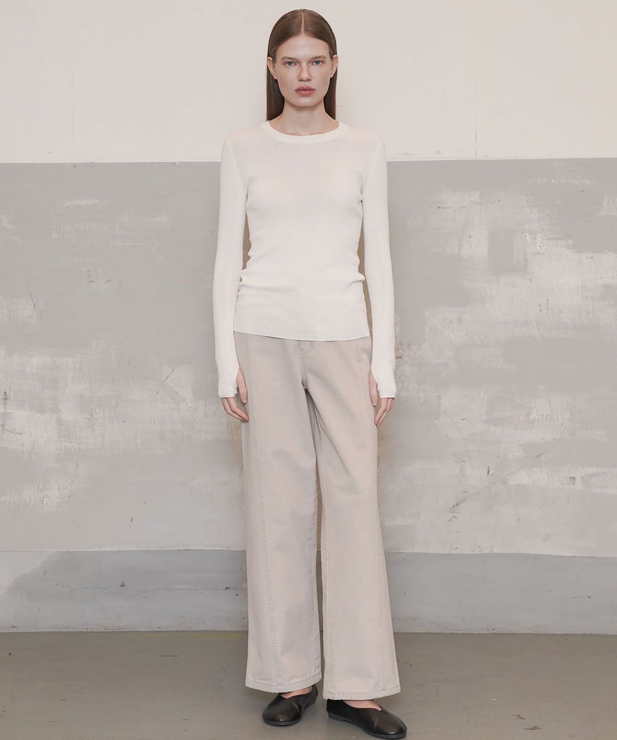 씨커슨(CKUSUN) LONG SLEEVE FINE KNIT TOP_WHITE