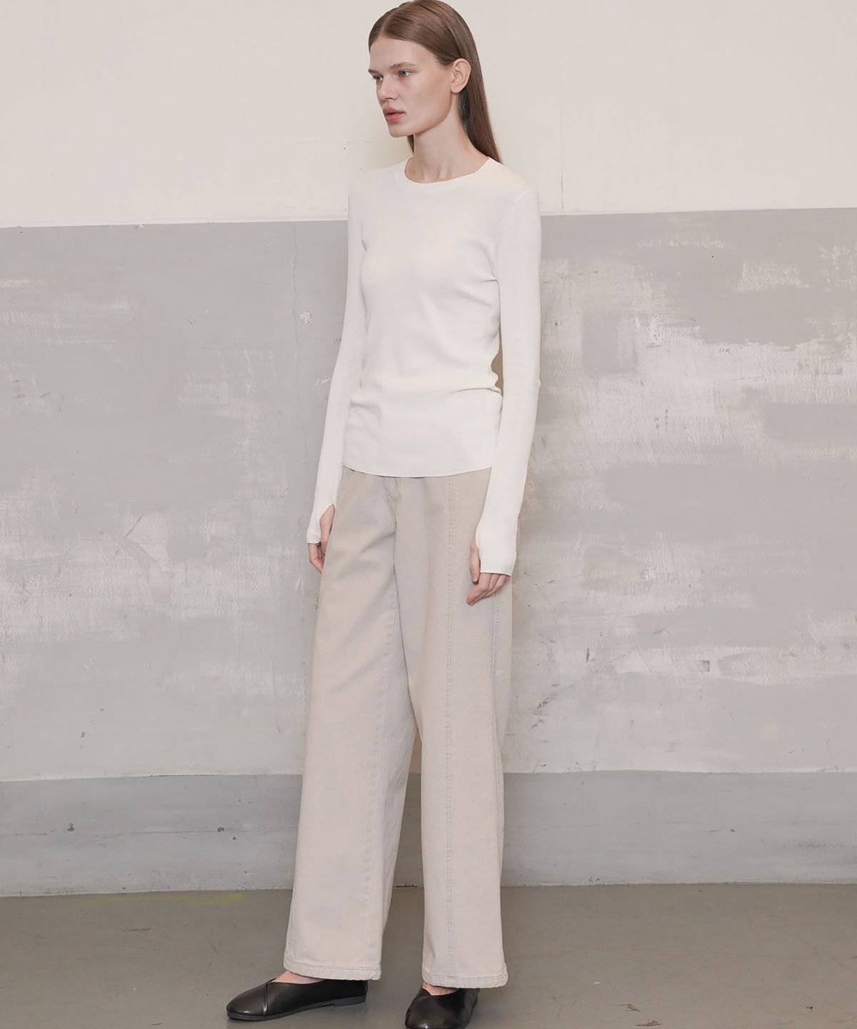 씨커슨(CKUSUN) LONG SLEEVE FINE KNIT TOP_WHITE