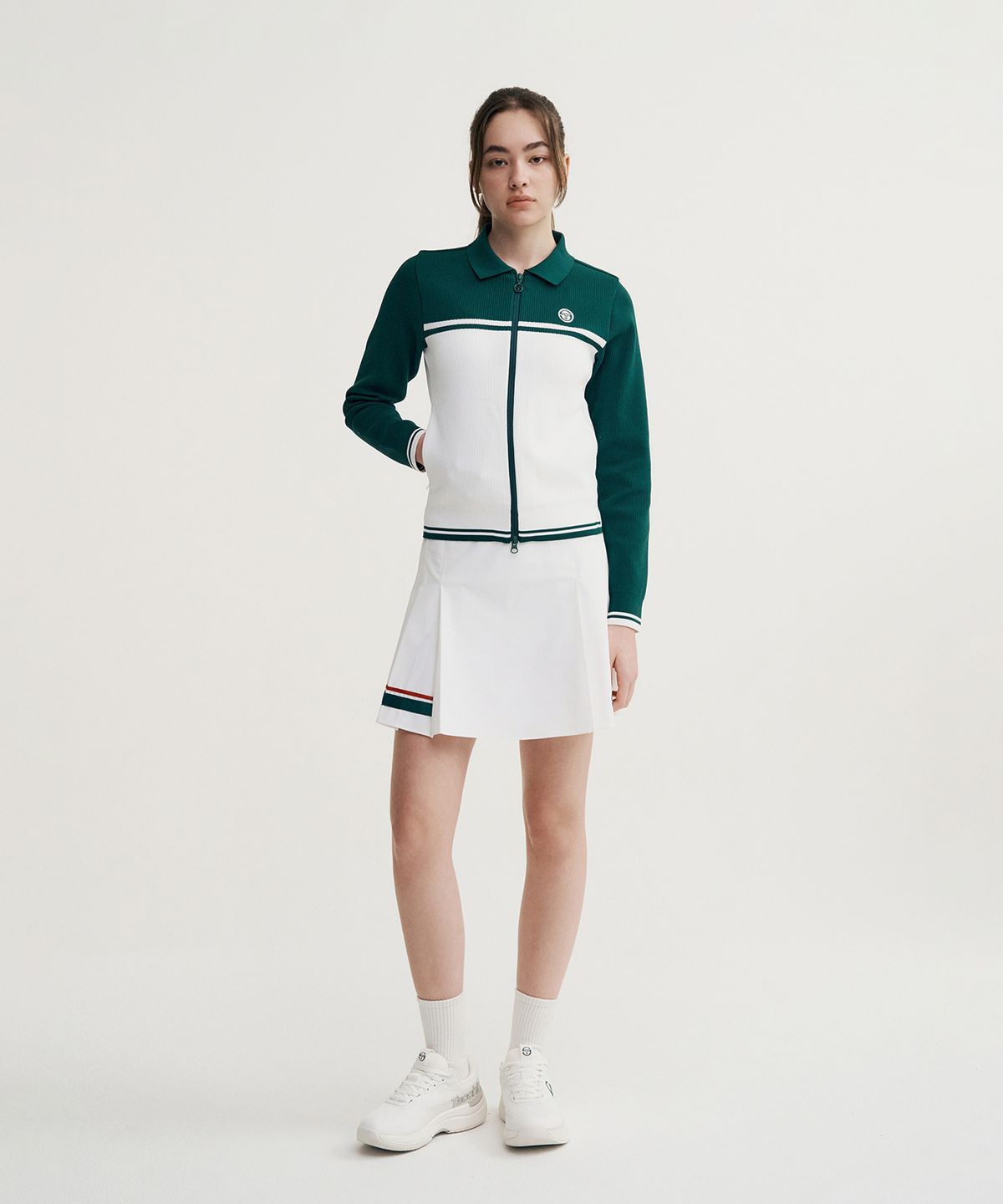 세르지오 타키니(SERGIO TACCHINI) W 고트 다마린도 베러니트 집업 가디건 (Green)