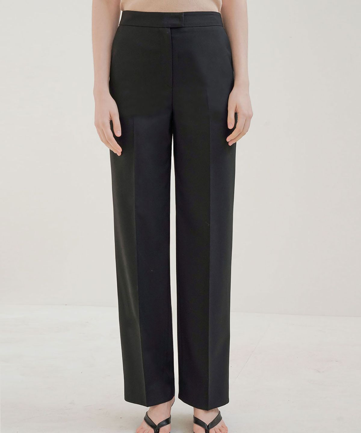 씨커슨(CKUSUN) WOOL BLEND STRAIGHT PANTS_BLACK