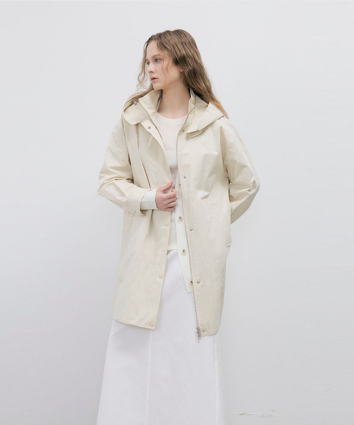 씨커슨(CKUSUN) HOOD DETACHABLE OVAL COAT_IVORY