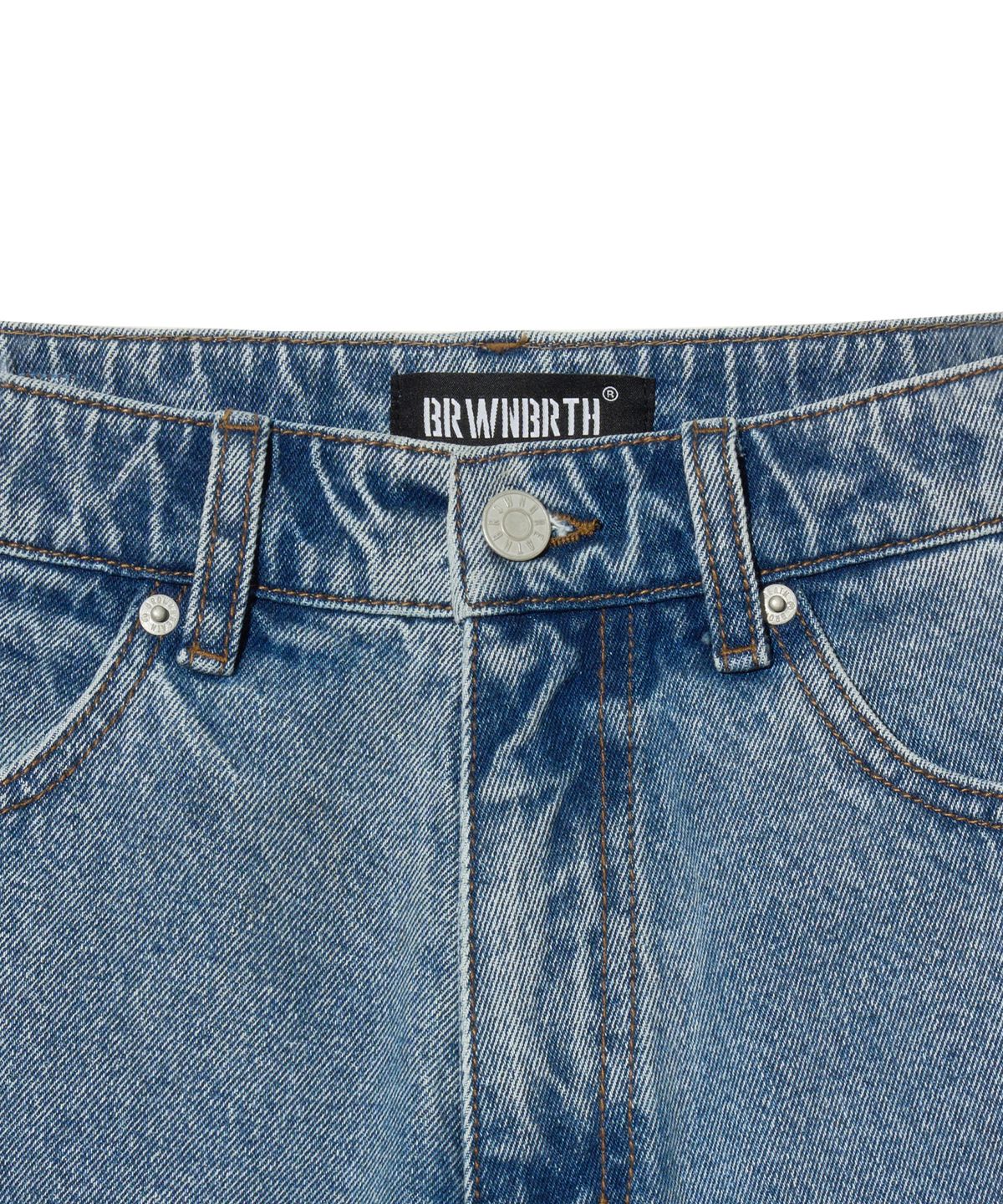 브라운브레스(BROWNBREATH) W.MIC TAPERED DENIM PANTS - INDIGO