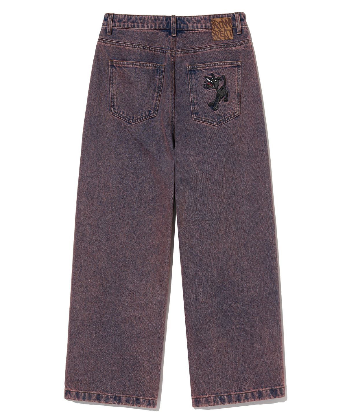 브라운브레스(BROWNBREATH) HINDER POST WIDE DENIM PANTS - PURPLE