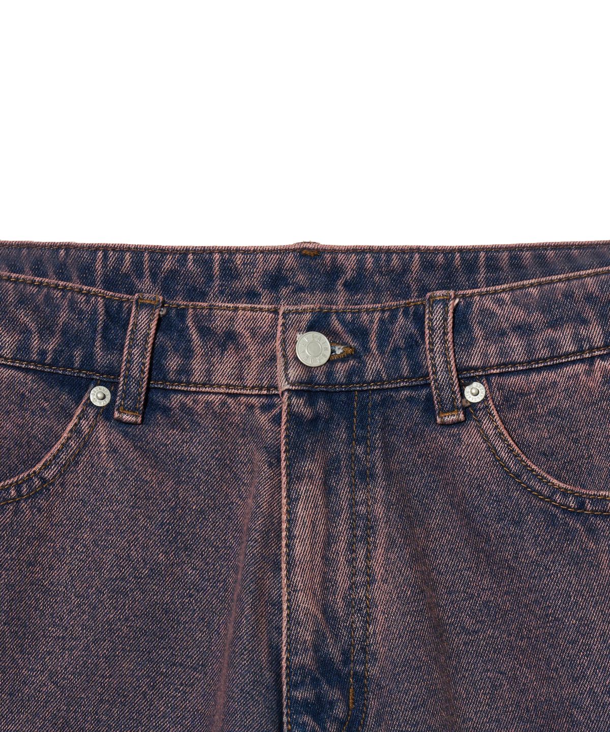 브라운브레스(BROWNBREATH) HINDER POST WIDE DENIM PANTS - PURPLE