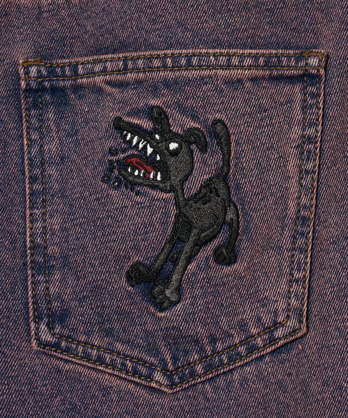 브라운브레스(BROWNBREATH) HINDER POST WIDE DENIM PANTS - PURPLE