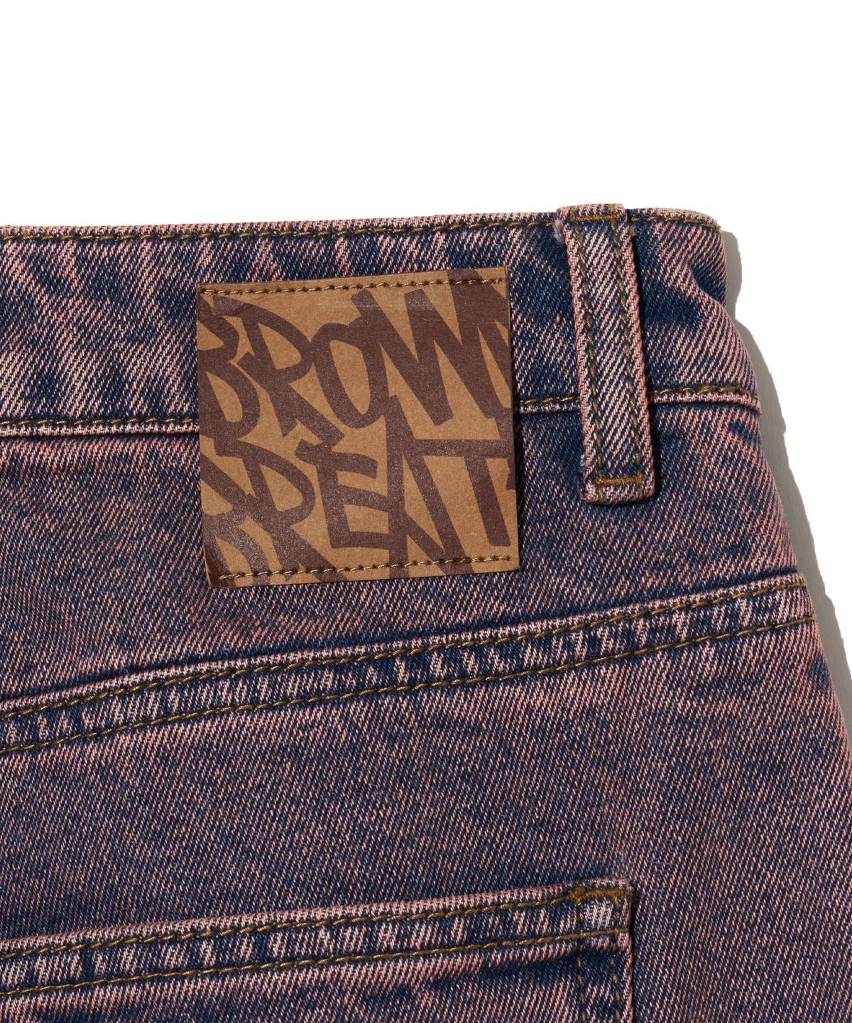 브라운브레스(BROWNBREATH) HINDER POST WIDE DENIM PANTS - PURPLE